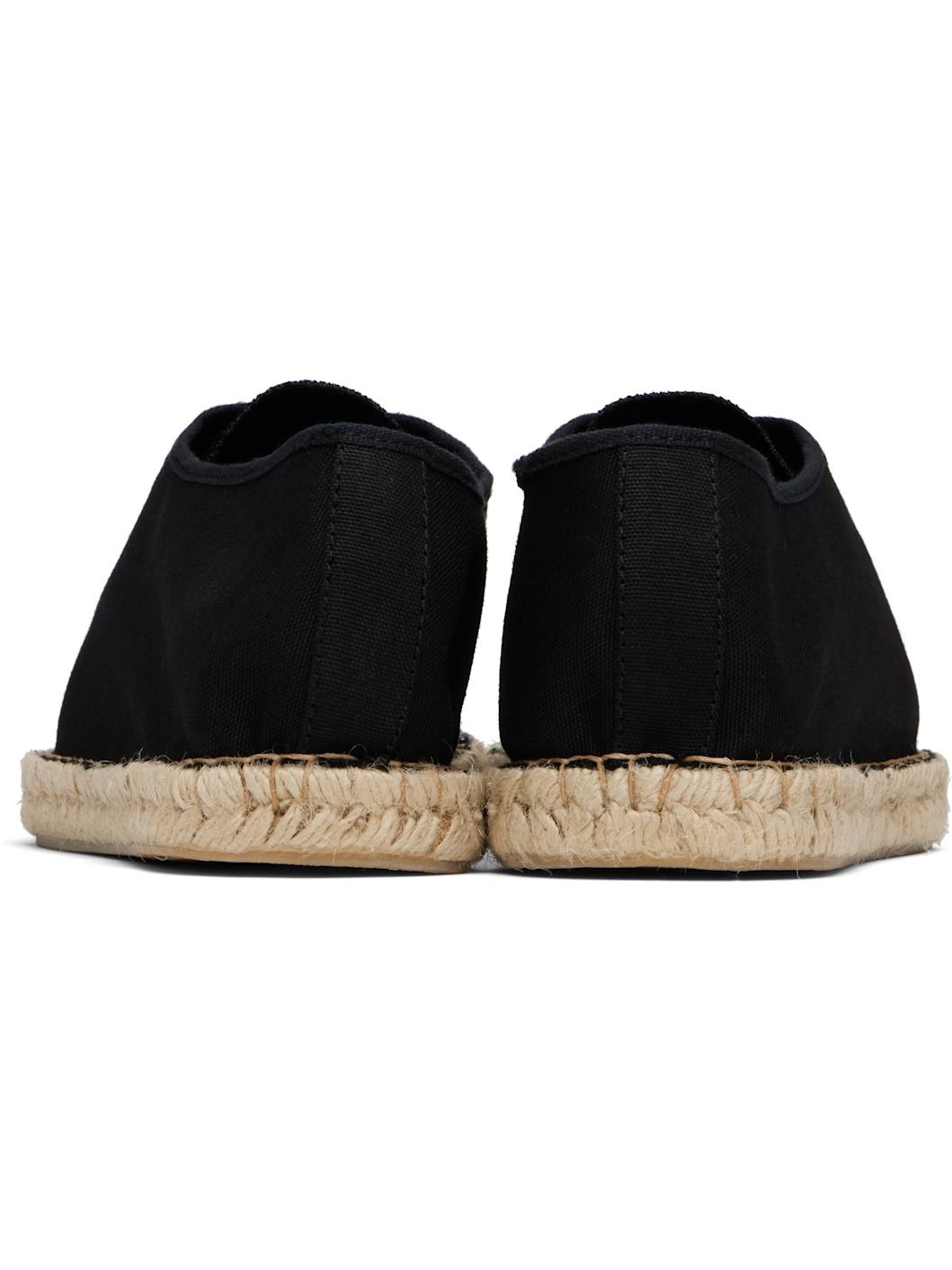 Black Linoleum Laced Espadrilles - 2