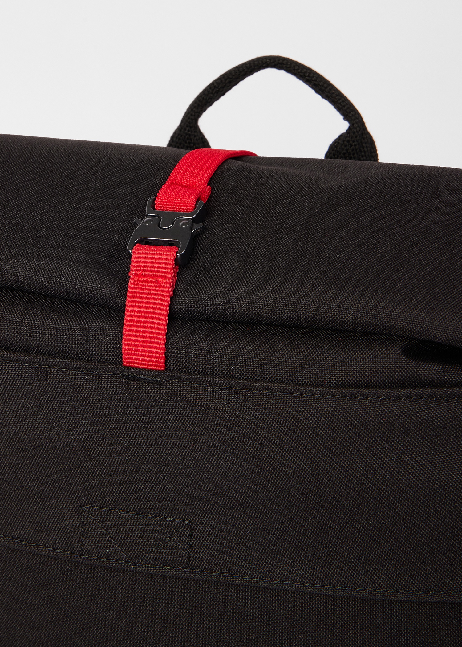 Black Nylon Utilitarian Roll-Top Backpack - 6