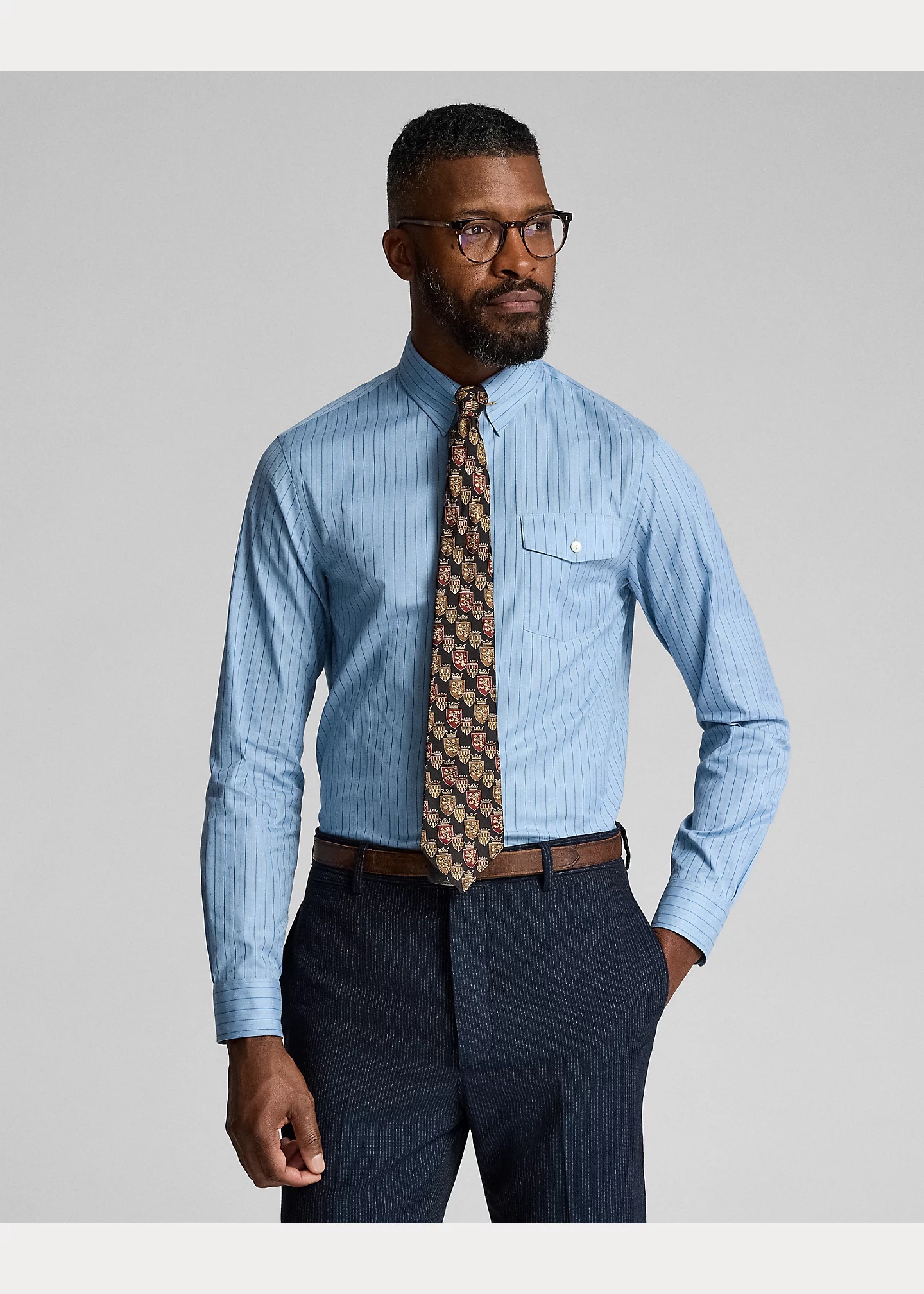 Slim Fit Striped Dobby Shirt - 2