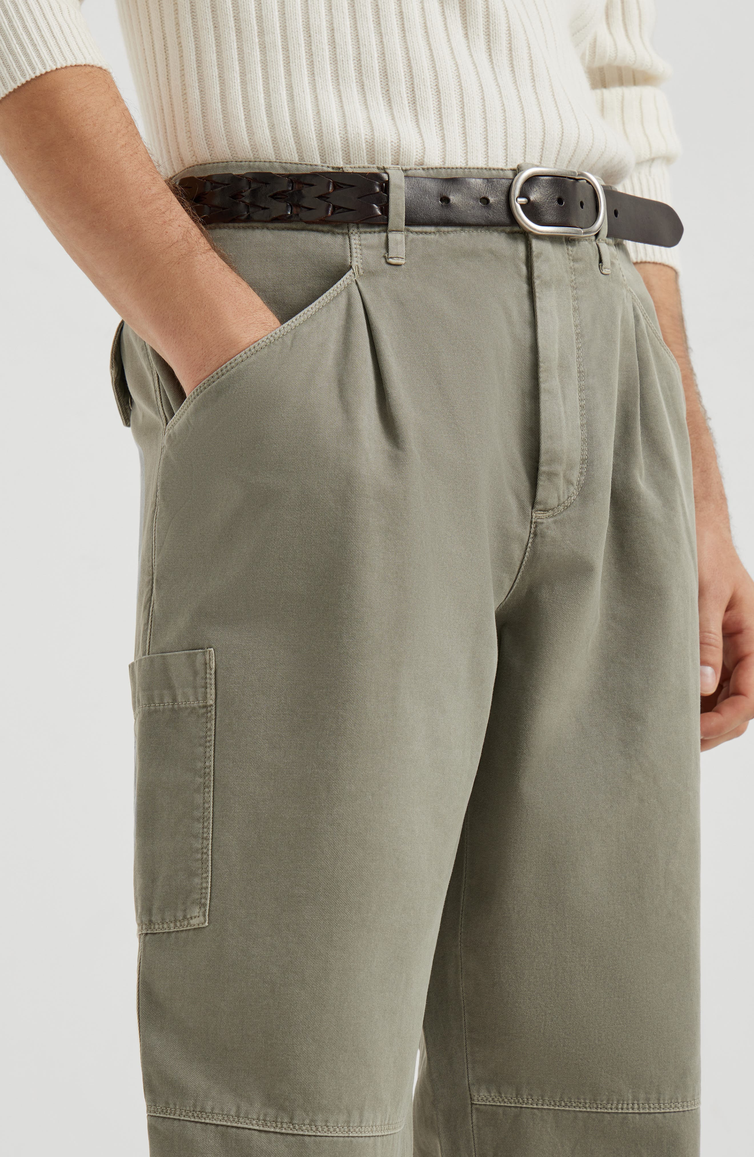 Brunello Cucinelli Ergonomic trousers in Khaki at Nordstrom - 4