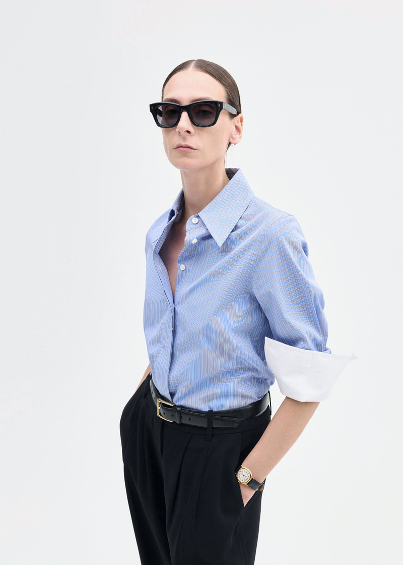 Fitted Shirt in Striped Poplin 4
