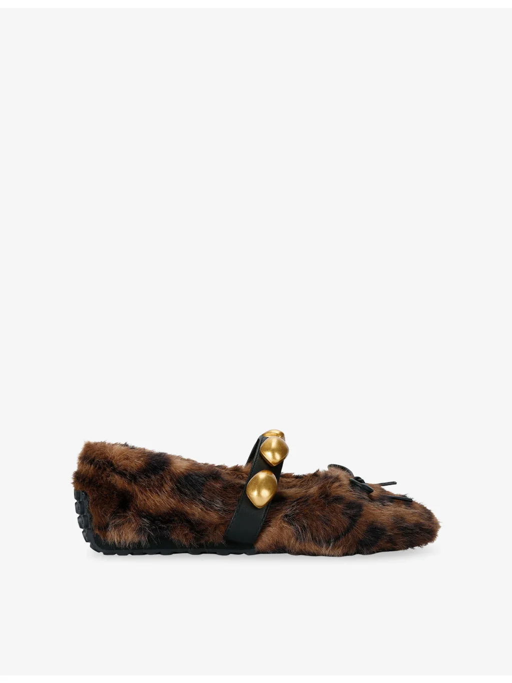 Toasted Faux-Fur Ballet Flats - 1