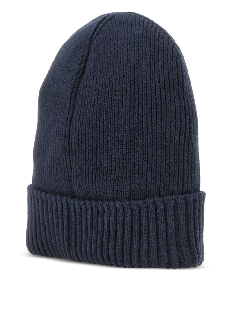 BOSS ribbed logo-detail beanie outlook