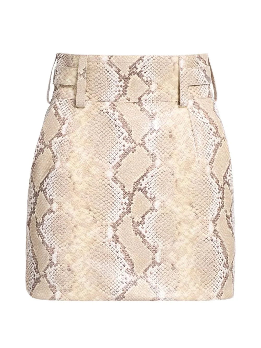 python-print belted mini skirt - 1