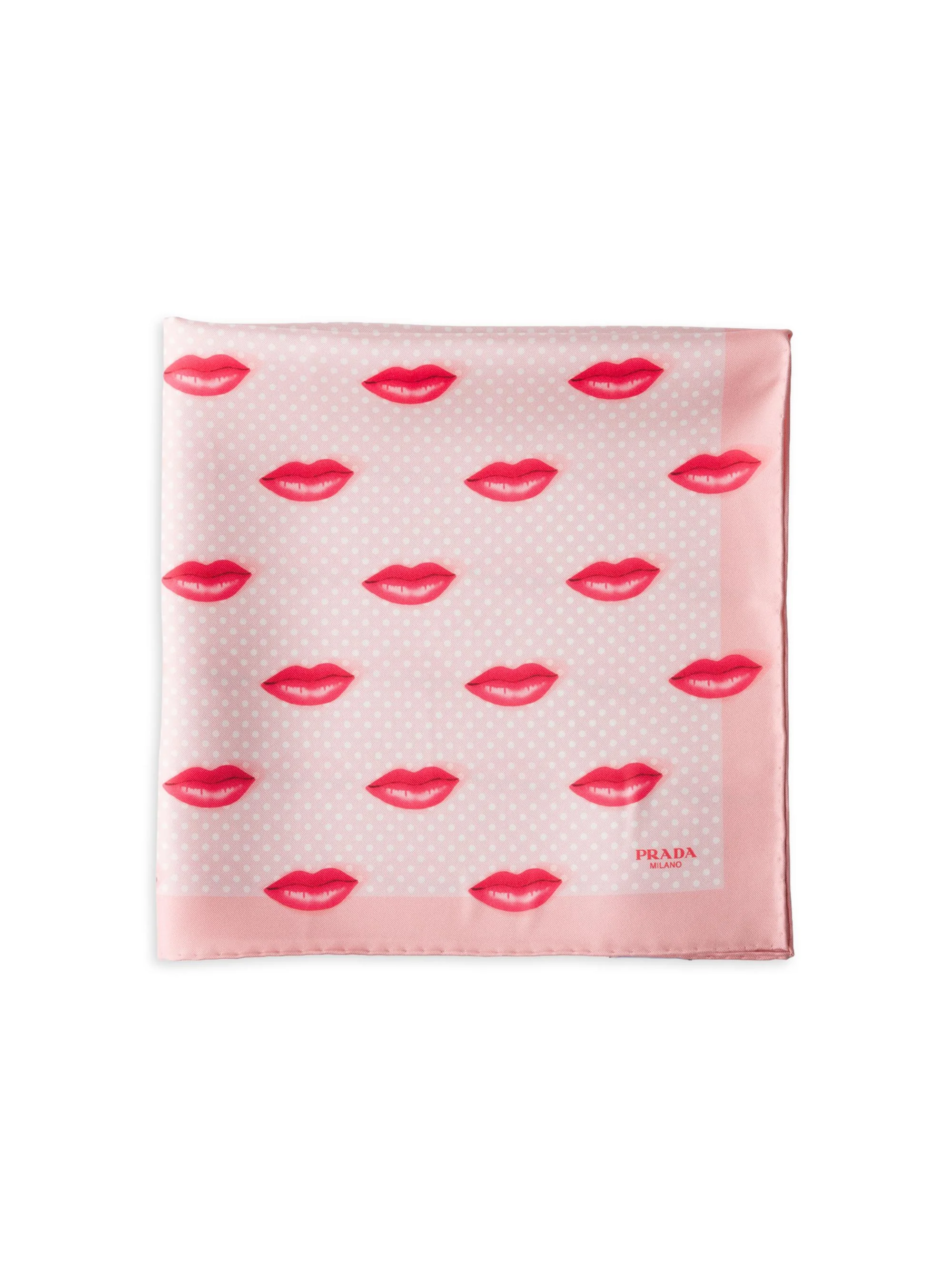 Women's Printed Silk Twill Scarf - Pink - 1
