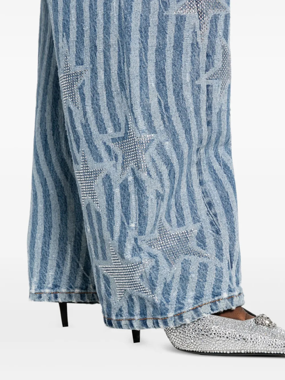ALEXANDER WANG - Unisex Float Stars & Stripes Laser Print & Hotfix Jean - 4