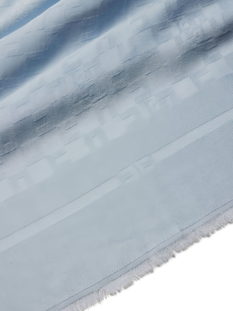 ELISABETTA FRANCHI logo-pattern frayed-edge scarf outlook