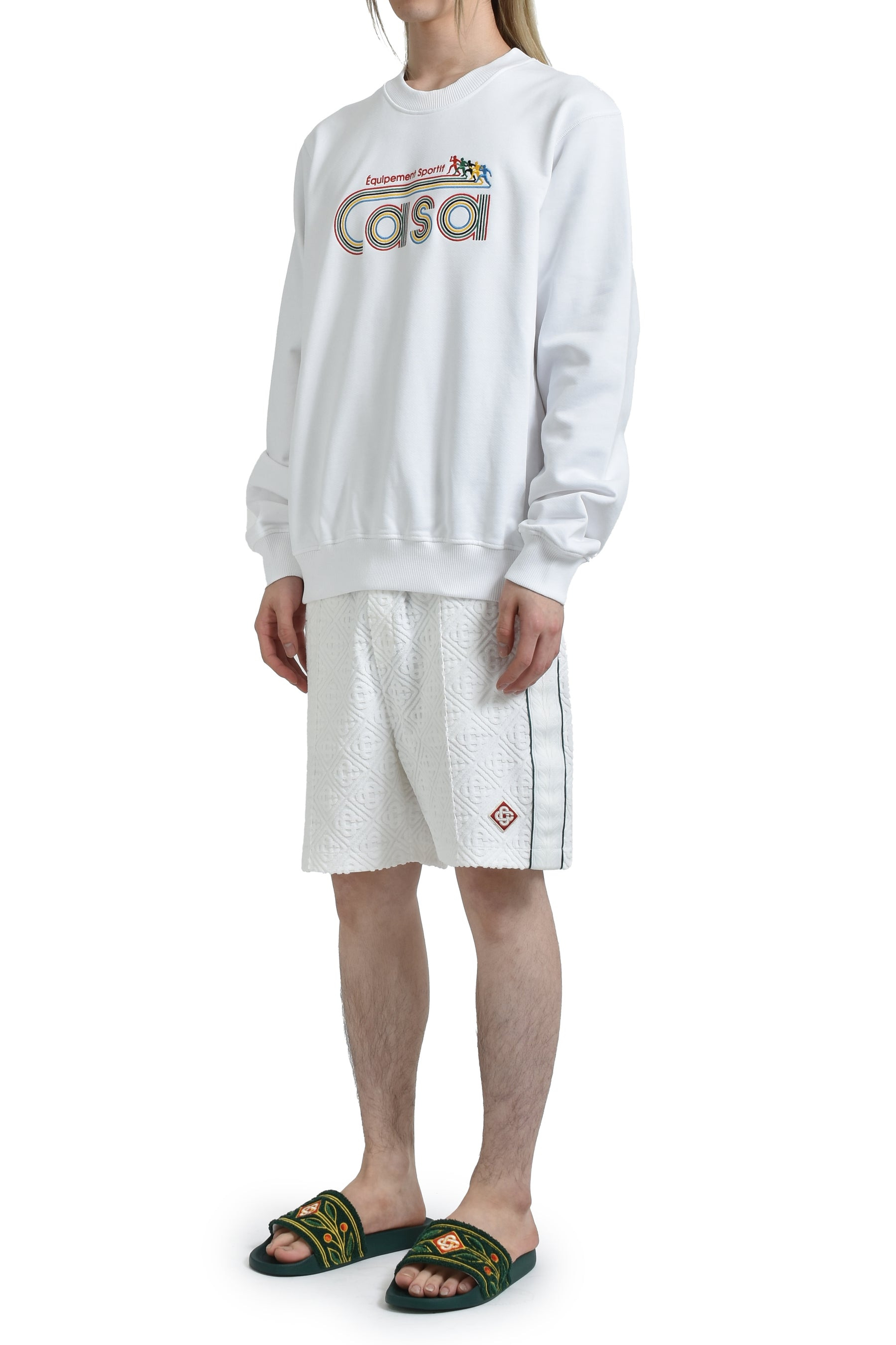 EQUIPEMENT SPORTIVE EMBROIDERED CLASSIC SWEATSHIRT / WHT - 4