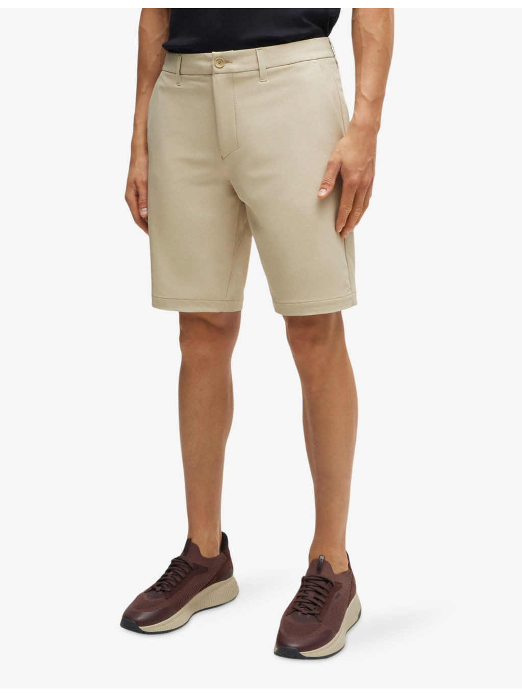 Logo-print slim-fit stretch-woven shorts - 3