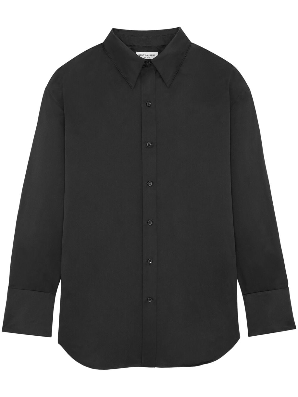 long-sleeved silk-satin shirt - 1