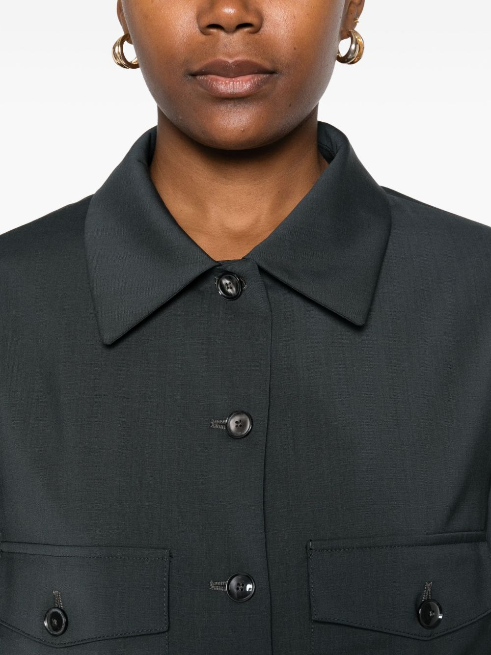 button-fastening flap-pocket jacket - 5