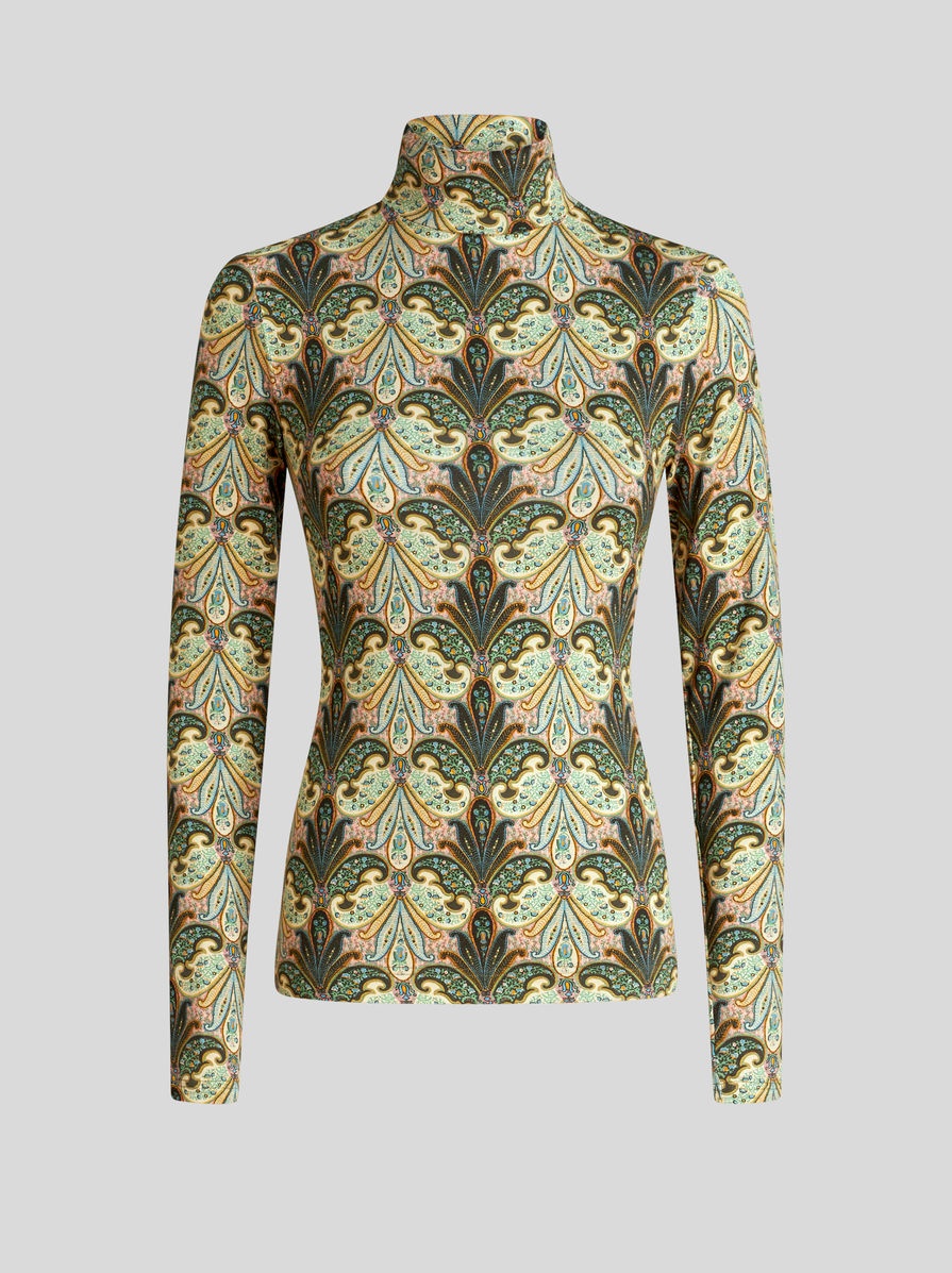PRINTED POLO NECK JUMPER - 1