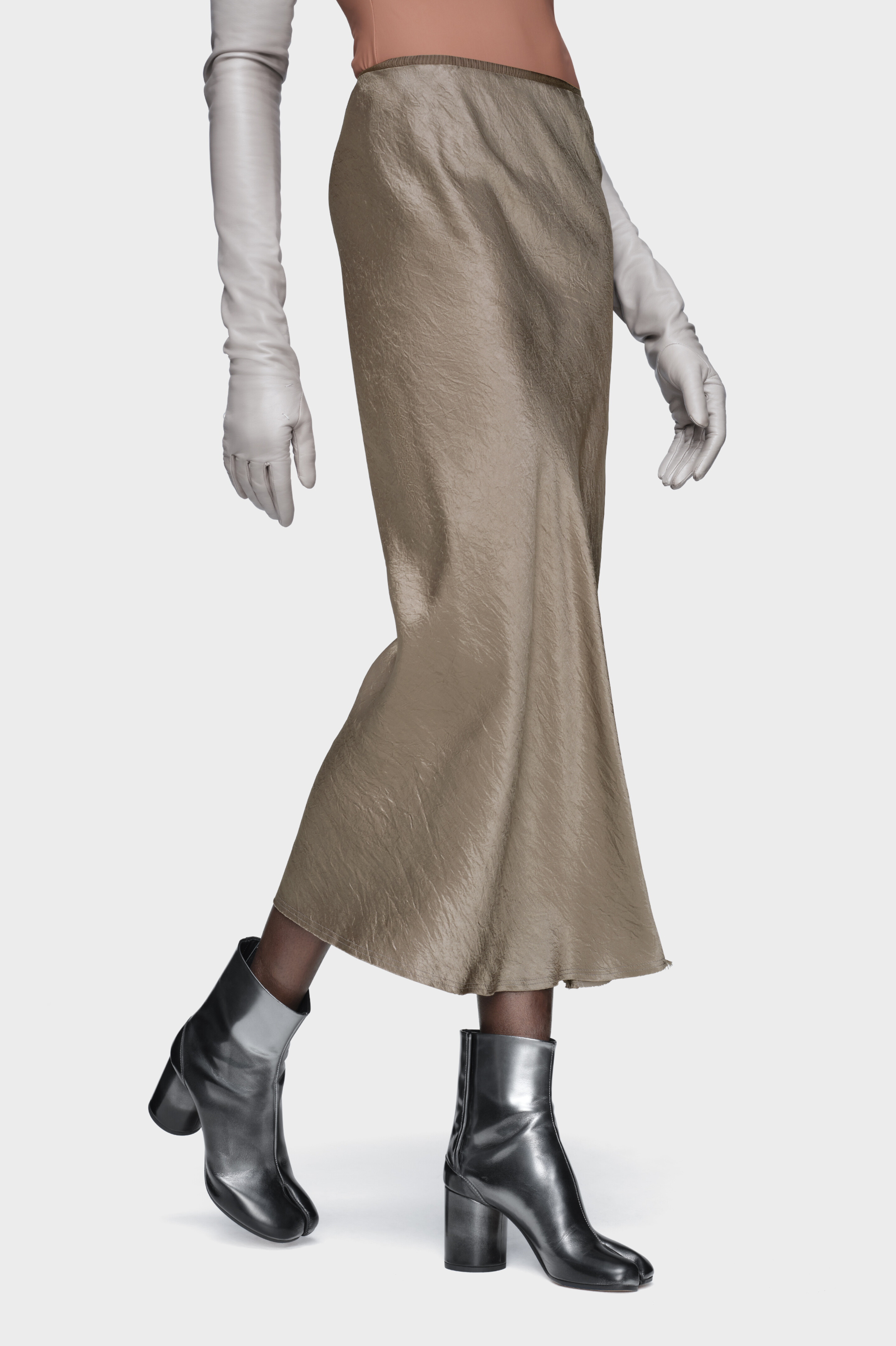 Satin midi skirt - 3