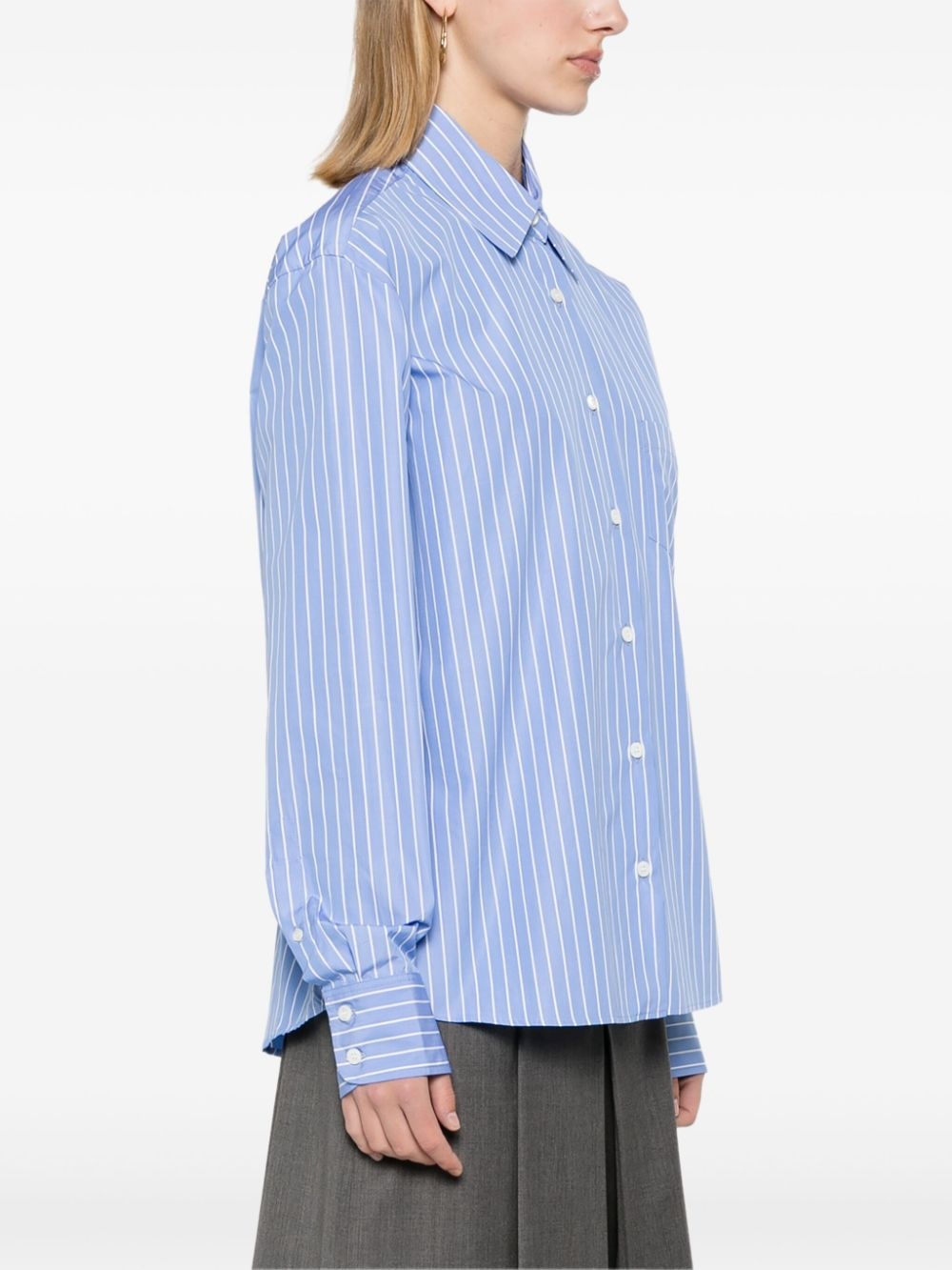 striped poplin shirt - 3