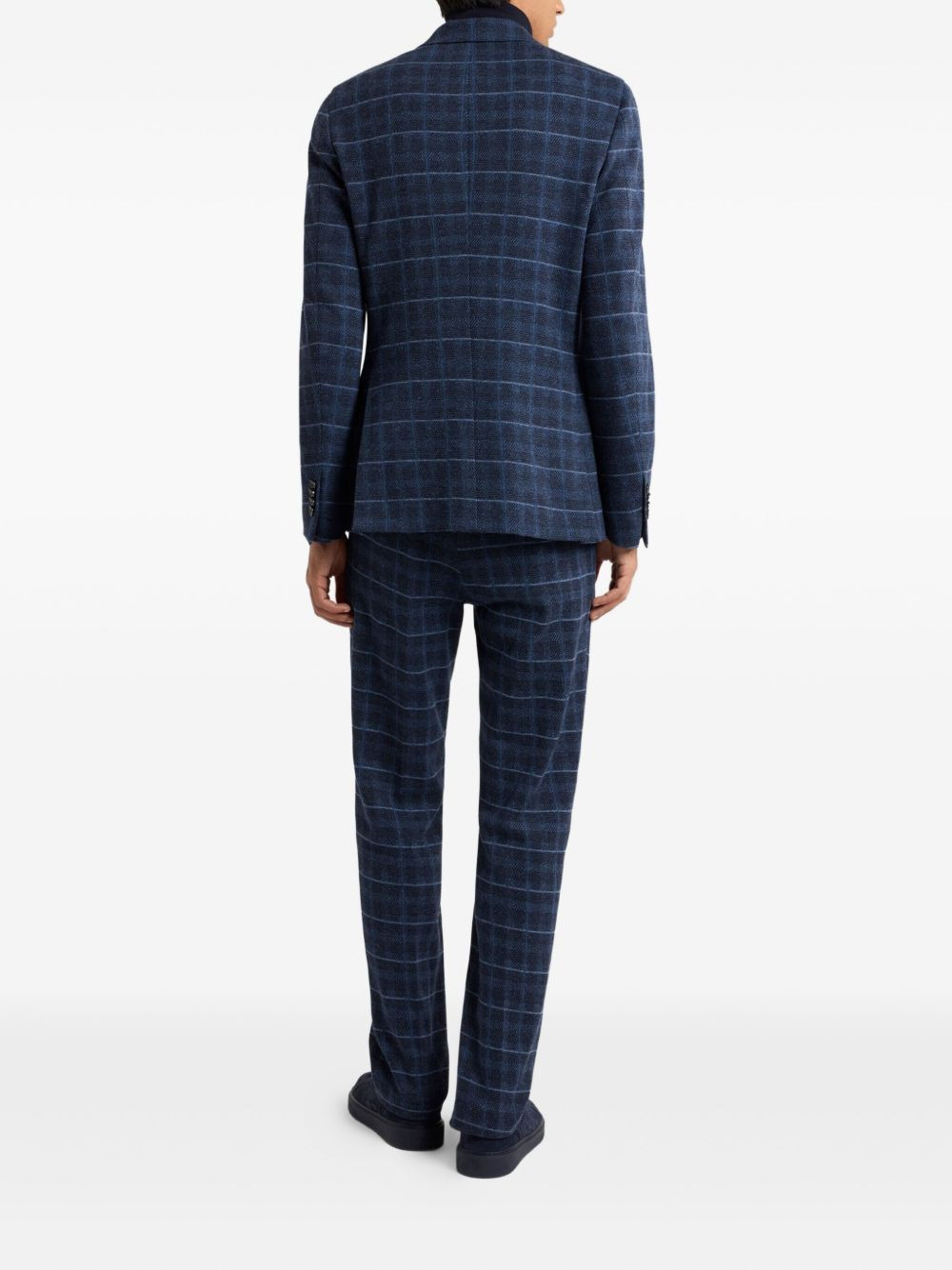 check-motif quilted jacket - 3