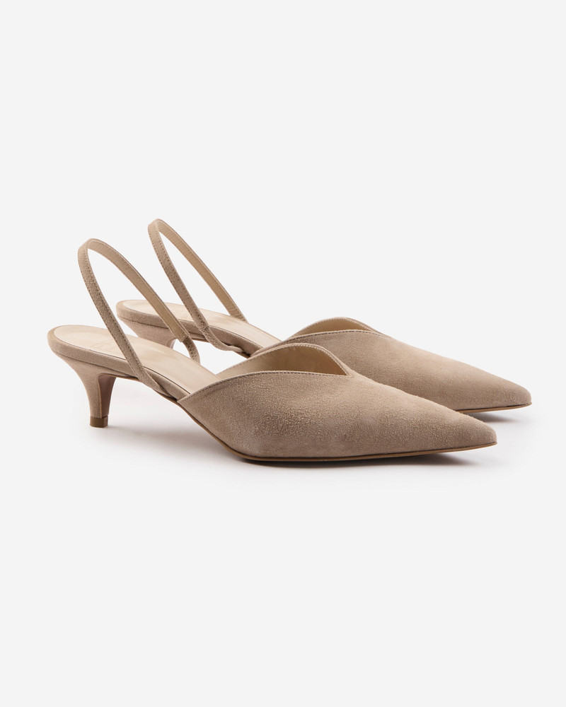 SLOWEAR Suede leather slingback pumps outlook