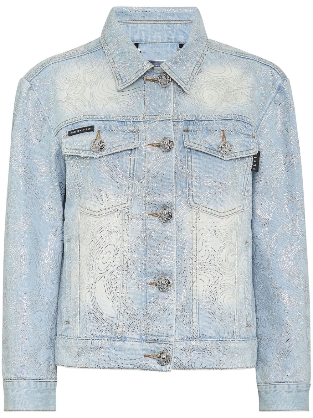 teddy bear-appliquÃ© denim jacket - 1