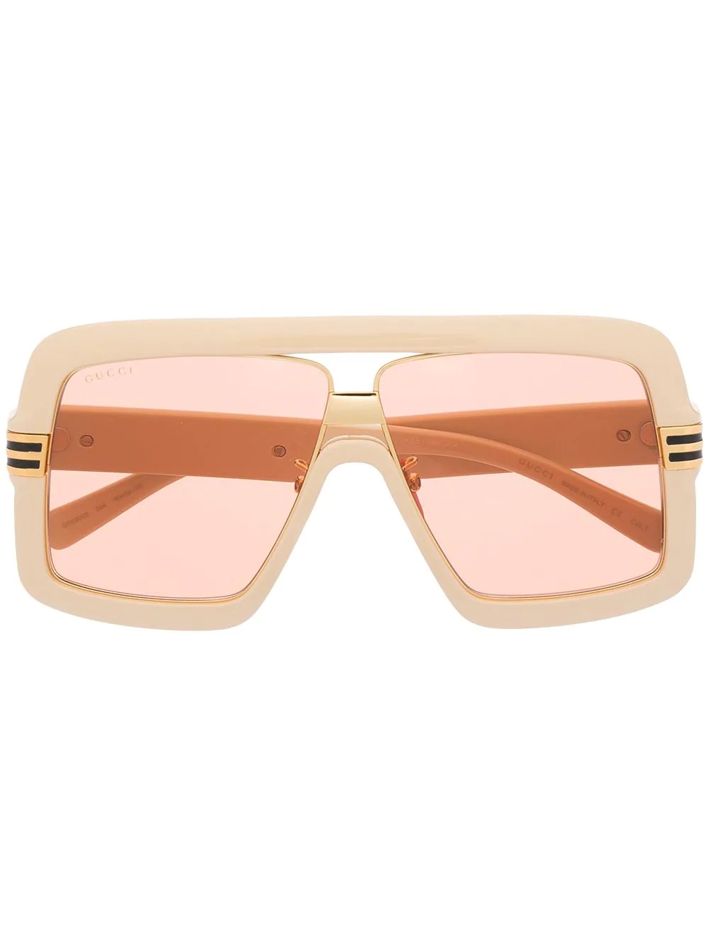 logo-debossed square-frame sunglasses - 1