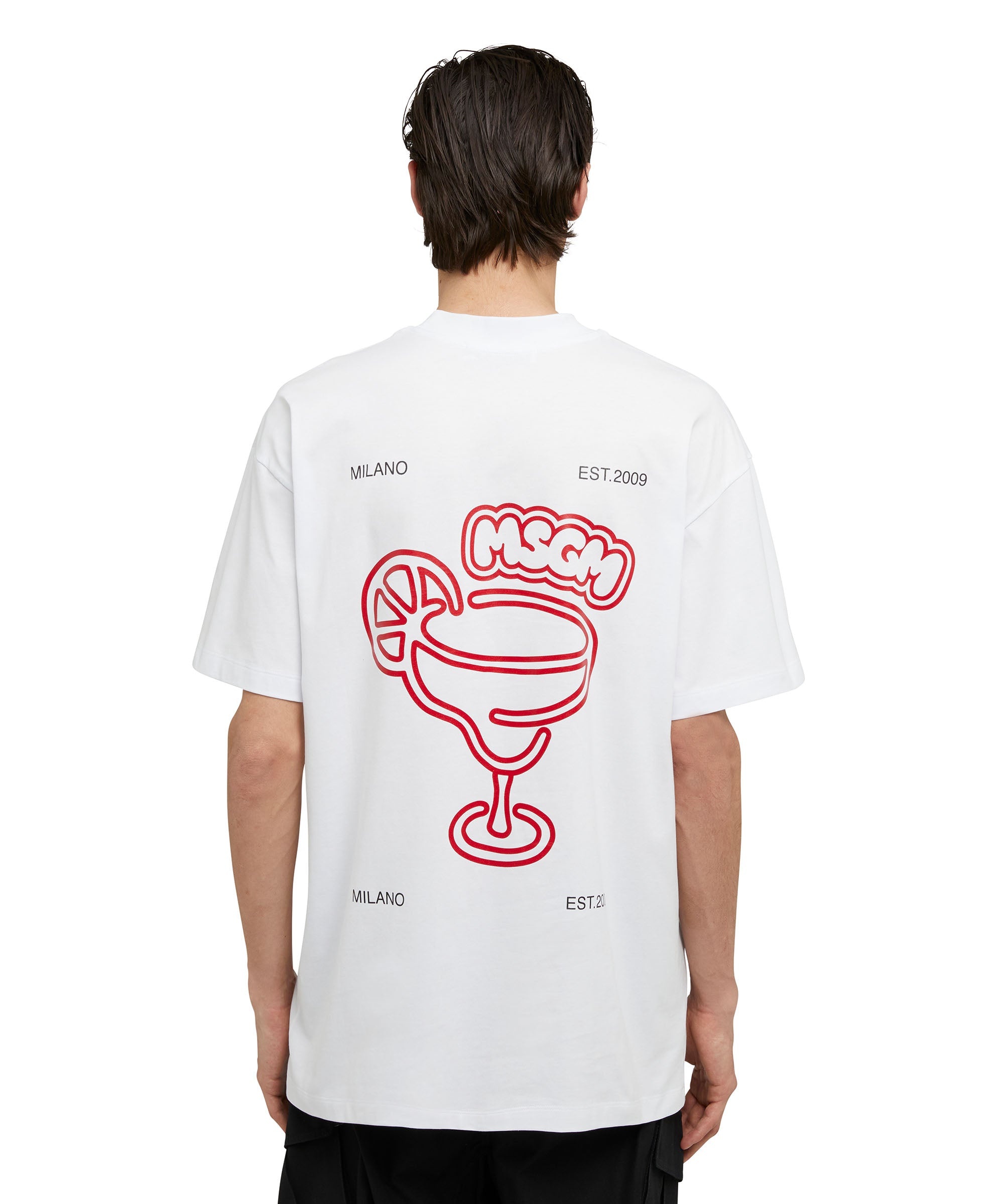 Cotton crewneck t-shirt with logo and "cocktail" graphic in collaboration with Burro Studio - 2