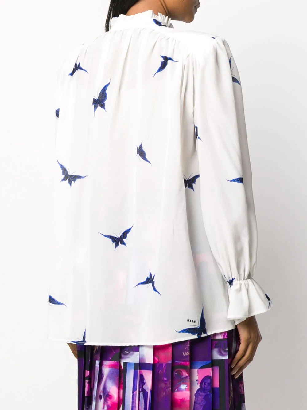 butterfly-print blouse - 4