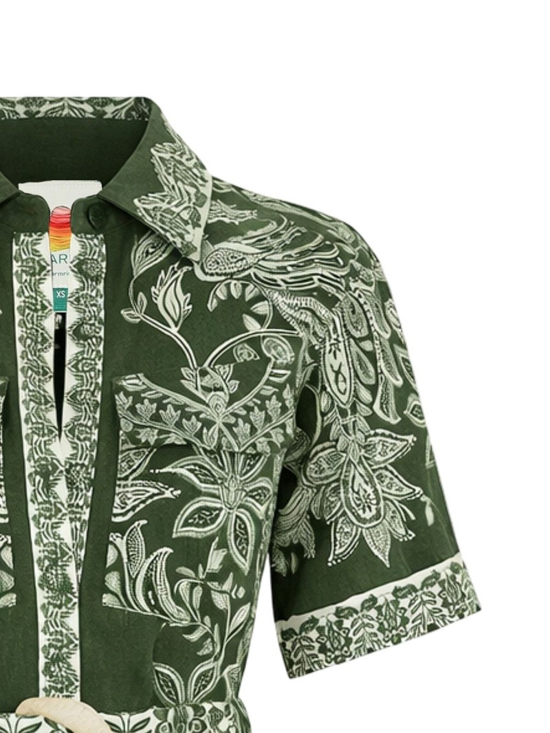 FARM RIO floral-print belted playsuit outlook