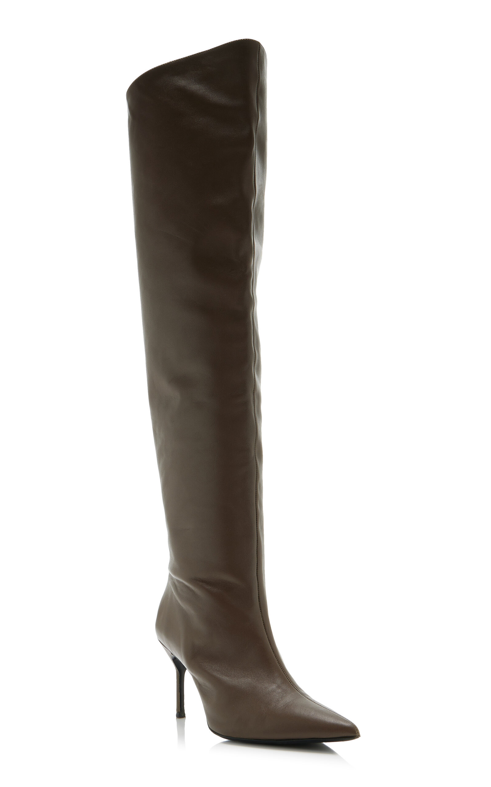 Sebastian Leather Over-The-Knee Boots olive - 4