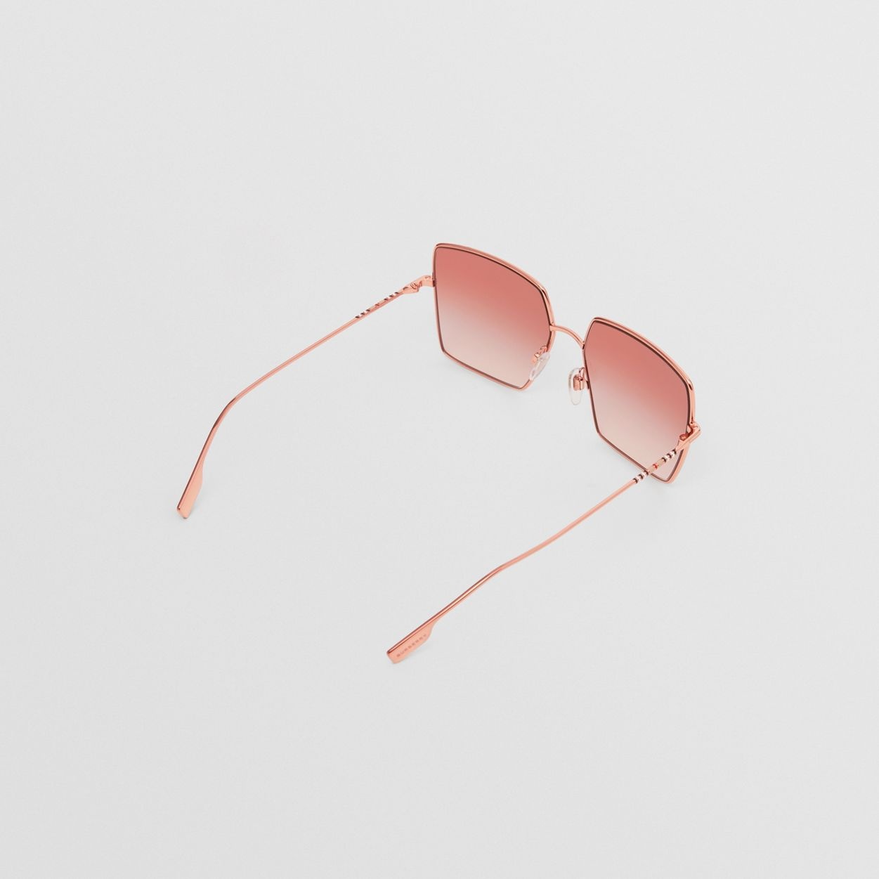 Icon Stripe Detail Square Frame Sunglasses - 5