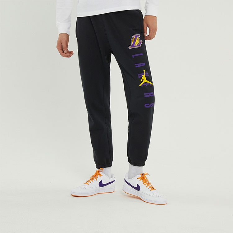 Air Jordan NBA Courtside Statement Edition Los Angeles Lakers Bundle Feet Sports Long Pants Black DB - 3