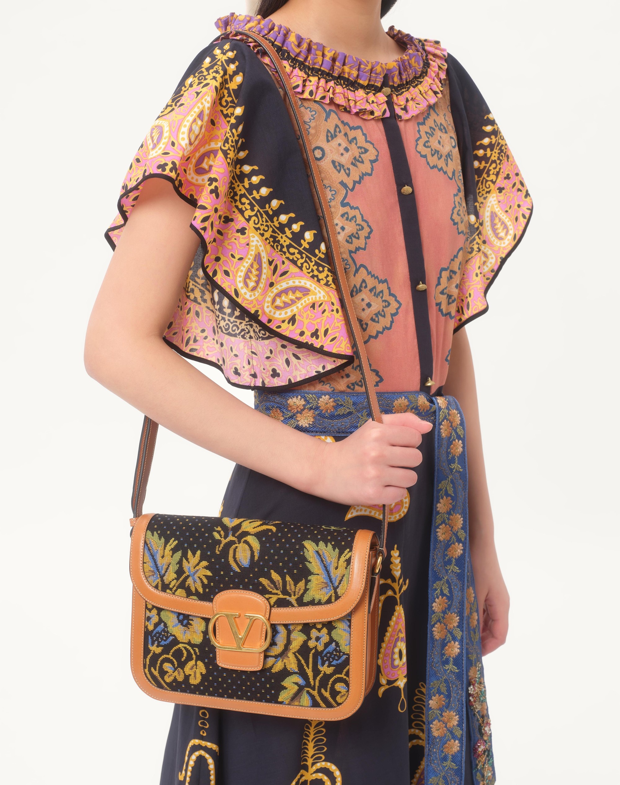 MIDI DRESS IN MUSSOLA COTONE MIX STAMPE - 3