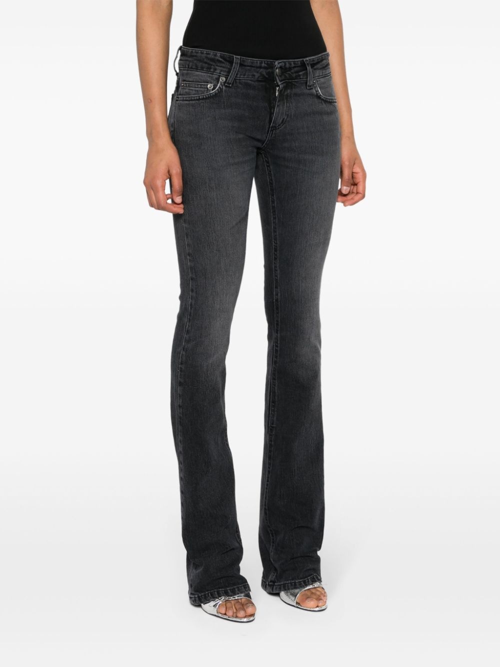 logo-patch bootcut jeans - 3