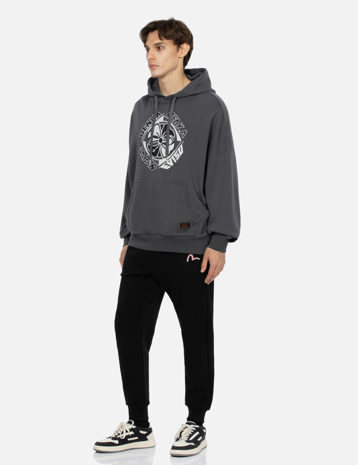 KAMON PRINT LOOSE FIT HOODIE - 3
