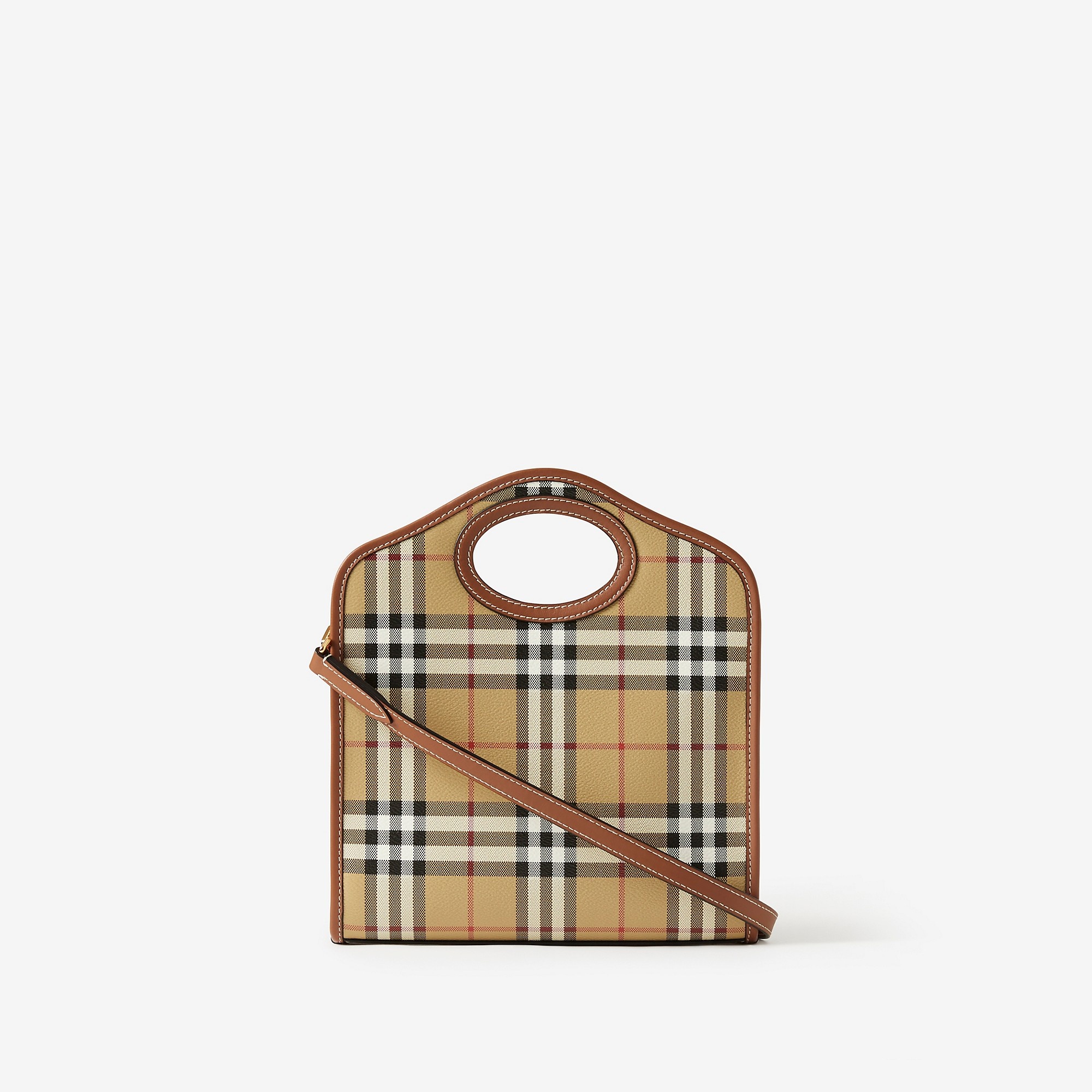 【BURBERRY】POCKET BAG MINI Mini Pocket Bag in Natural/malt brown - Women, Canvas