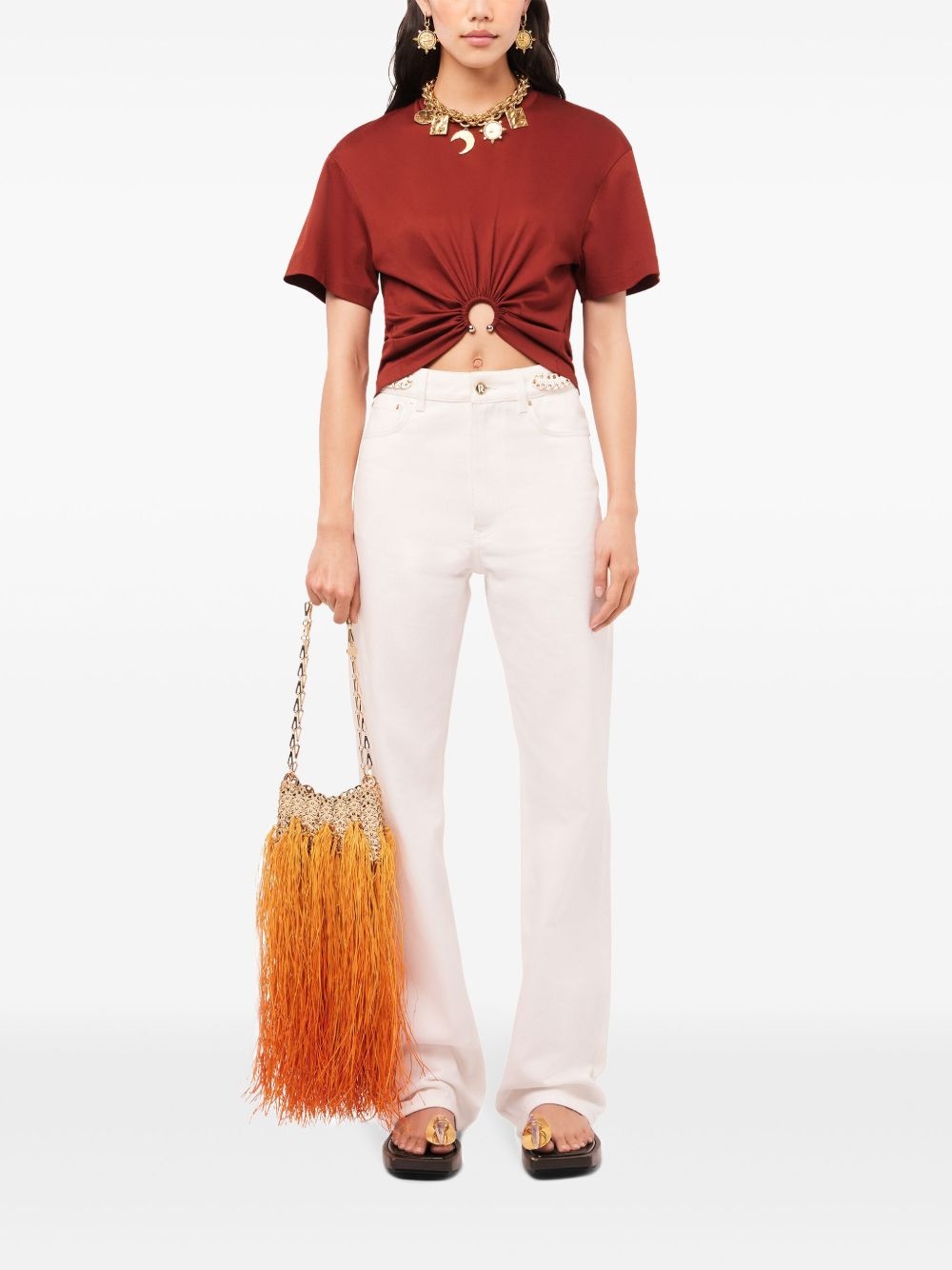 paillette-embellished flared jeans - 2