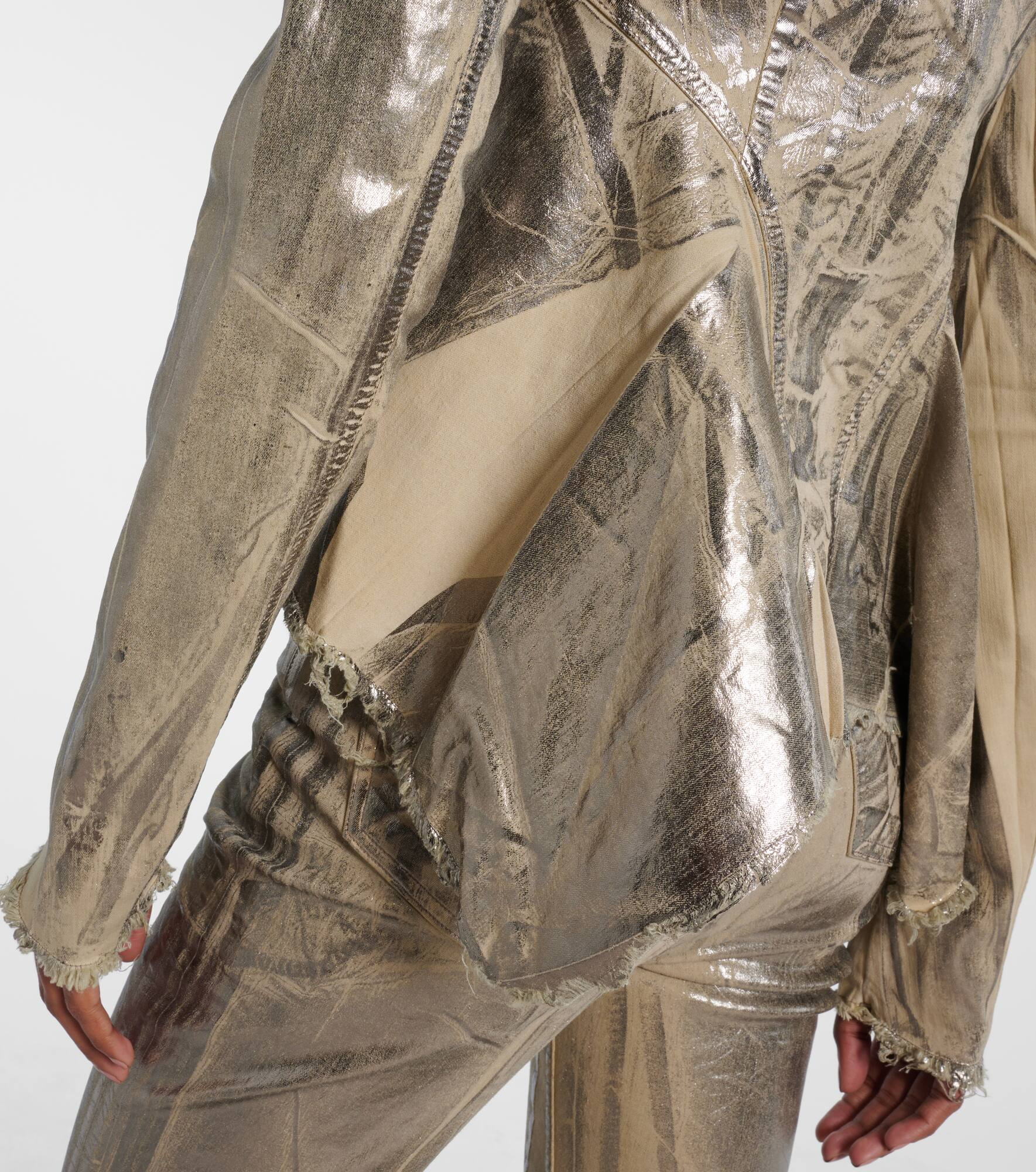 Naska Gary distressed coated denim jacket - 5
