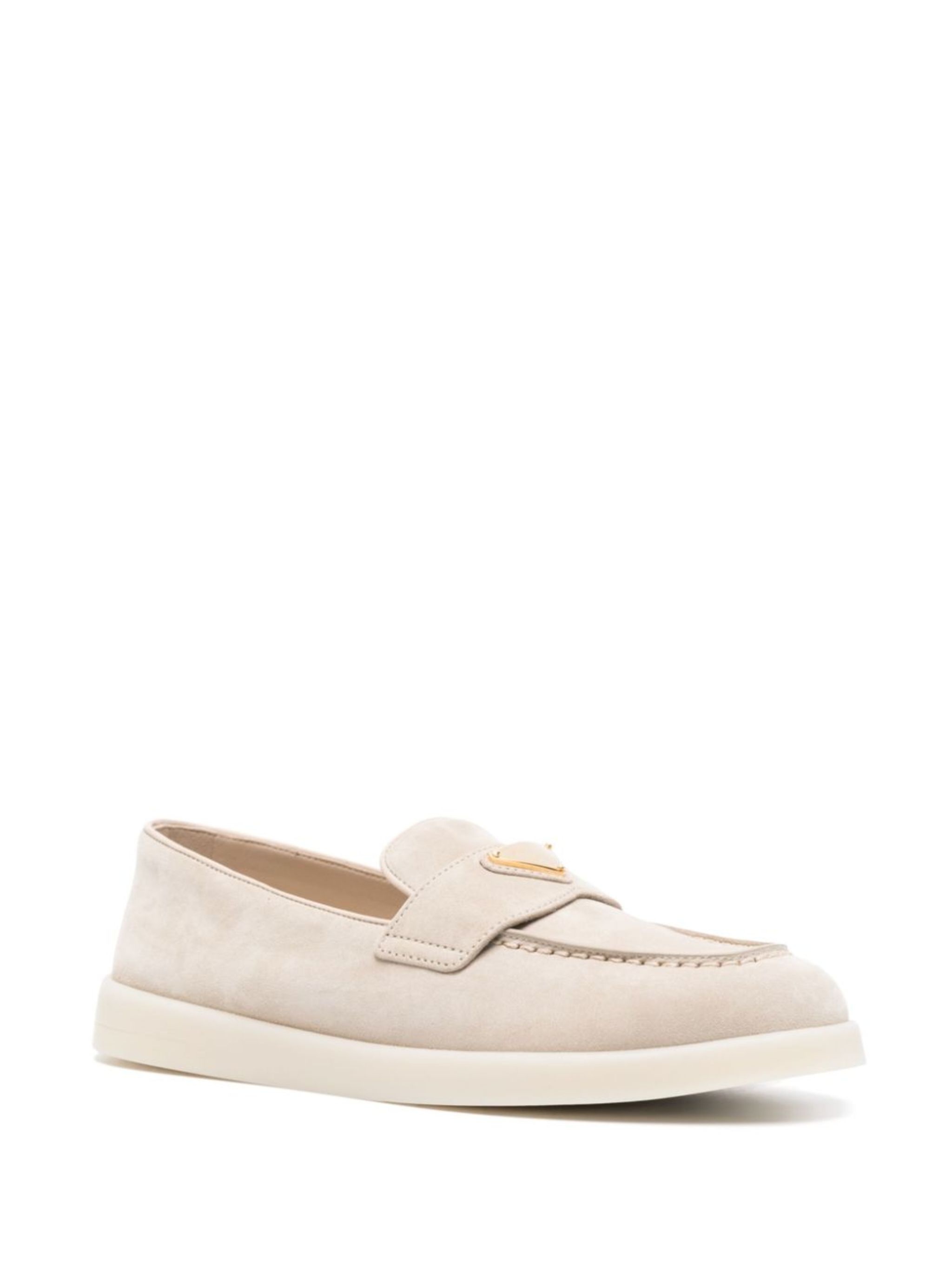 triangle-logo suede loafers - 2