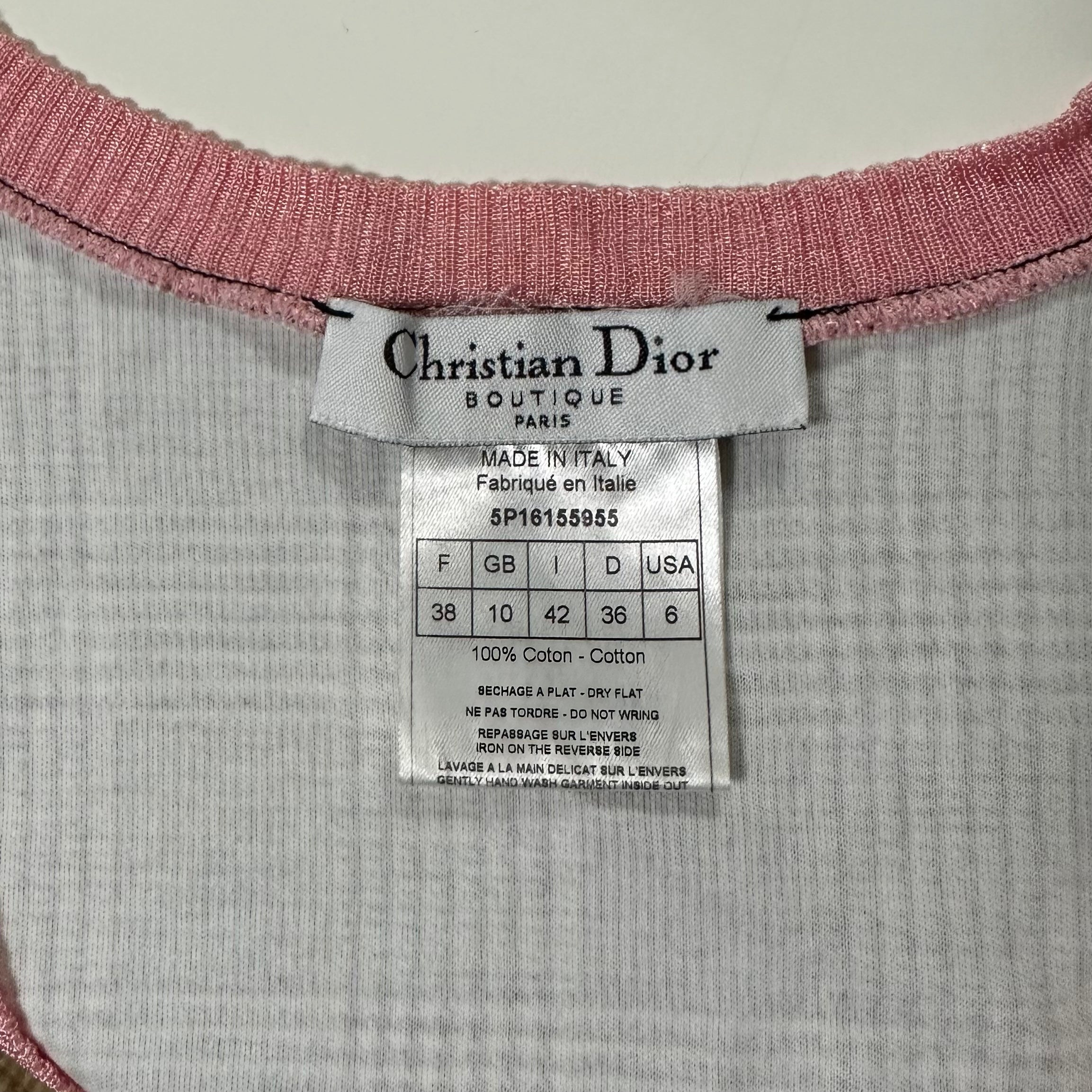 CHRISTIAN DIOR Spring Summer 2005 Houndstooth Print T-Shirt - 4