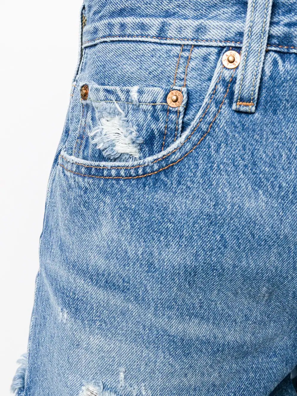 distressed jean shorts - 5