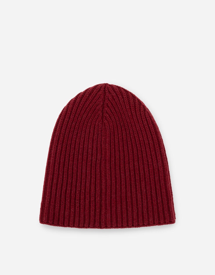 Knit cashmere hat with DG patch - 2