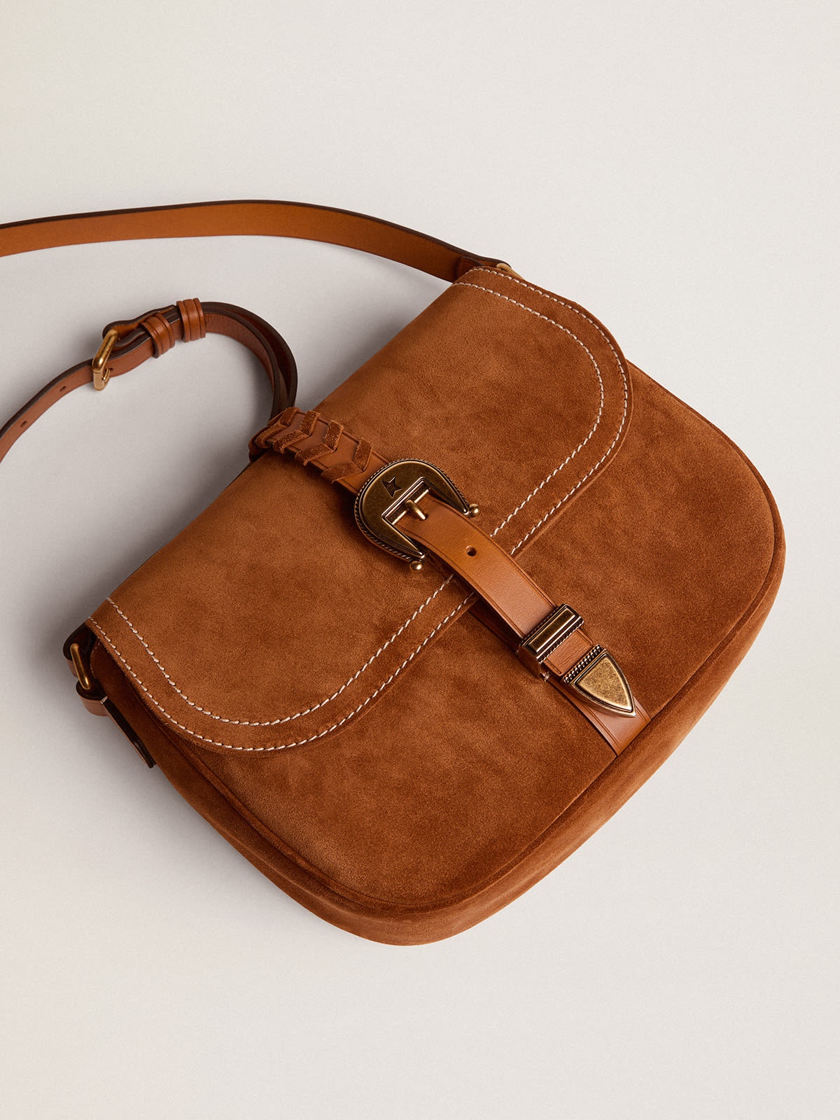 Medium Rodeo Bag in rum-colored suede - 5