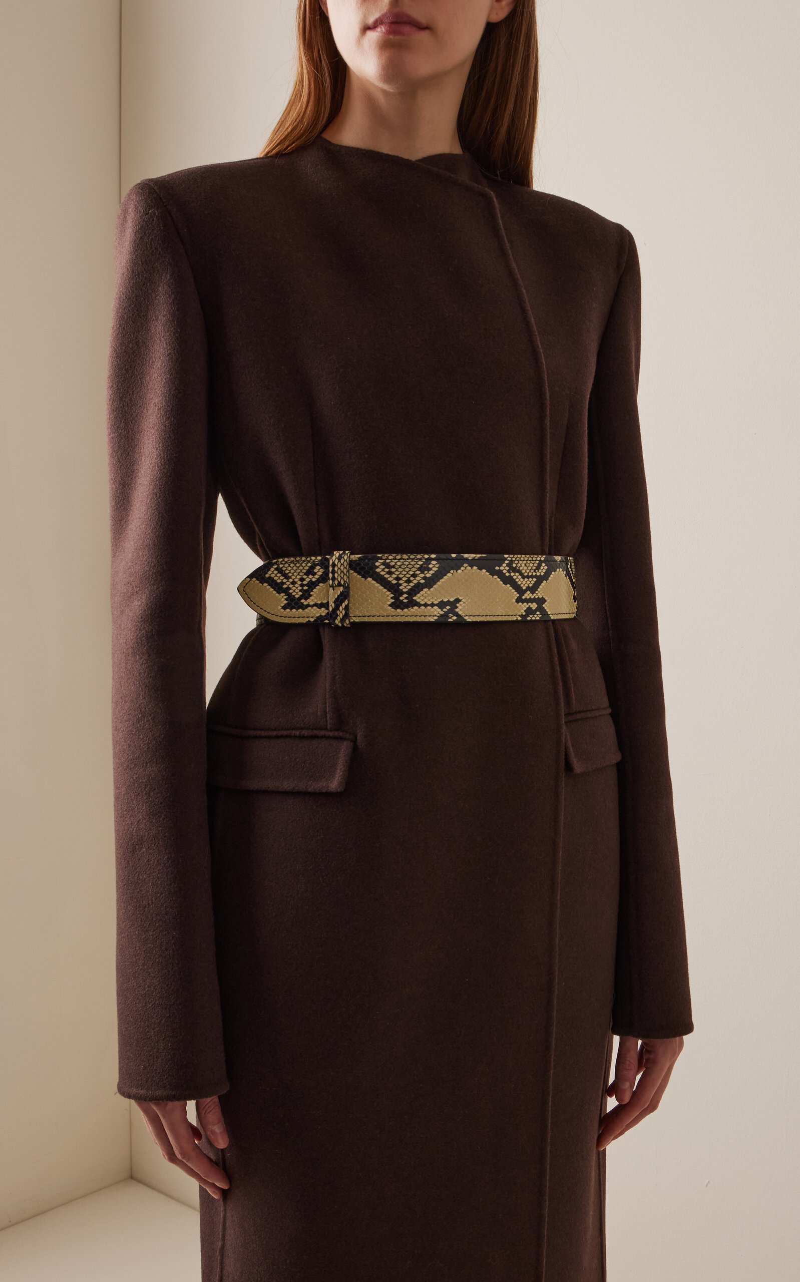 Theo Python-Effect Leather Waist Belt python - 2