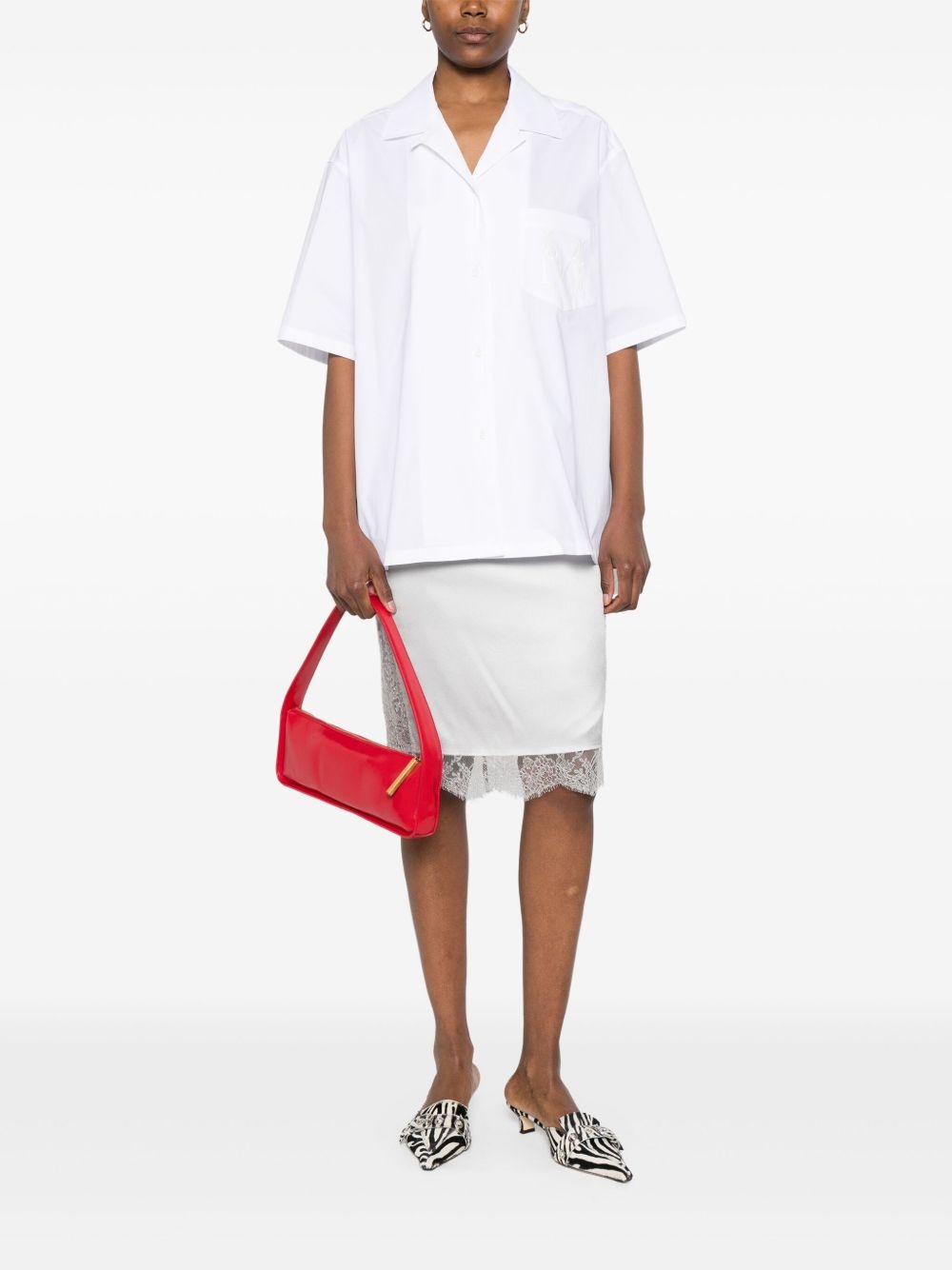 logo-embroidered shirt - 2