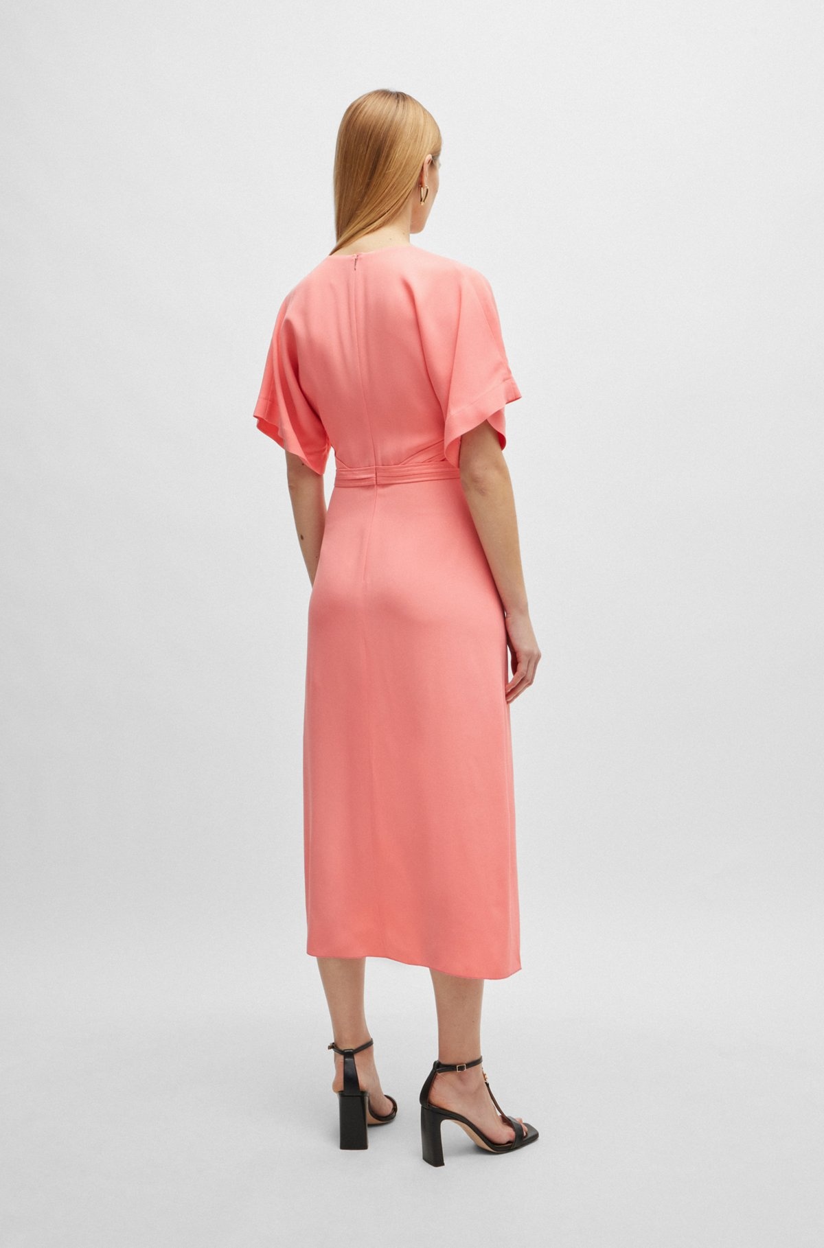 V-NECK DRESS WITH WAIST DETAIL - 4