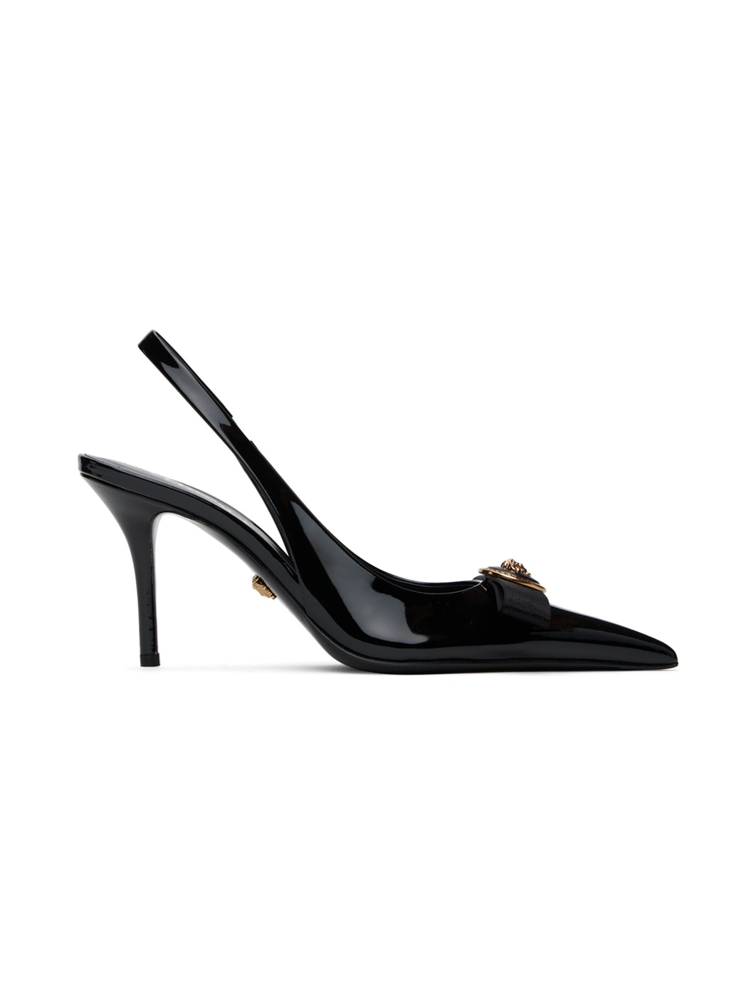 Black Gianni Ribbon Slingback Pumps - 1