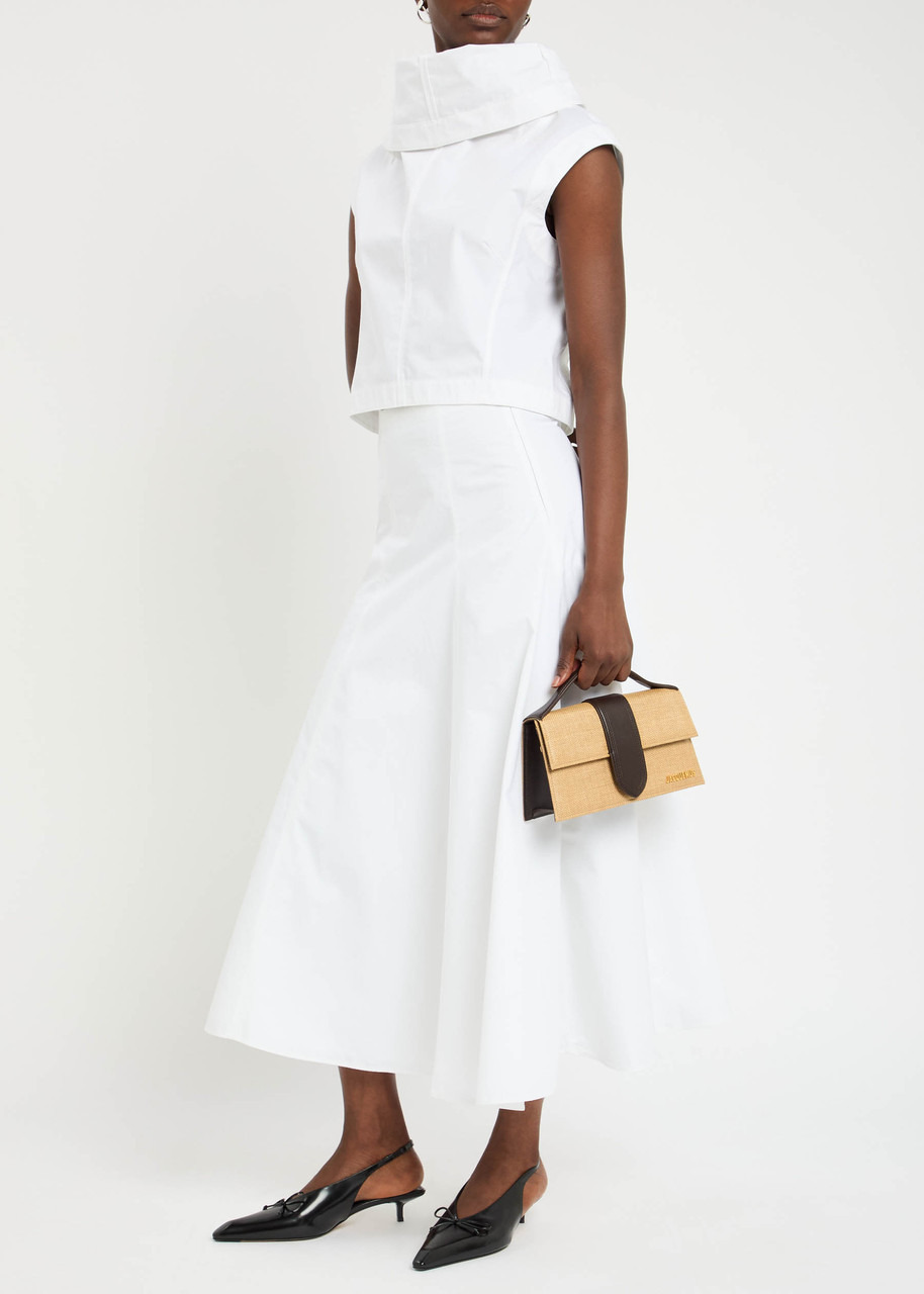Jacquemus La Triangle Cotton-poplin Midi Skirt - 4