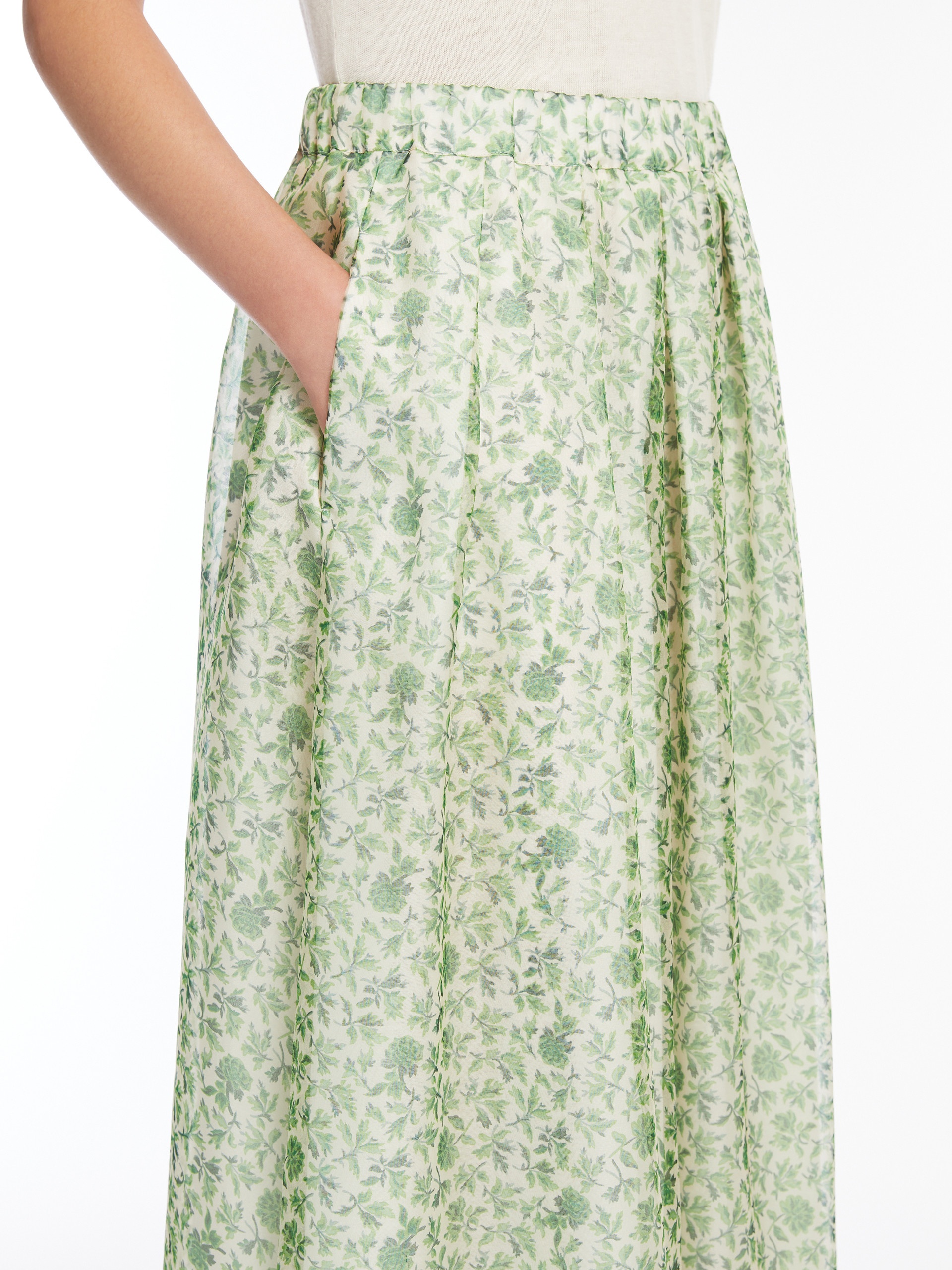 MARCA Silk organza flared skirt - 5
