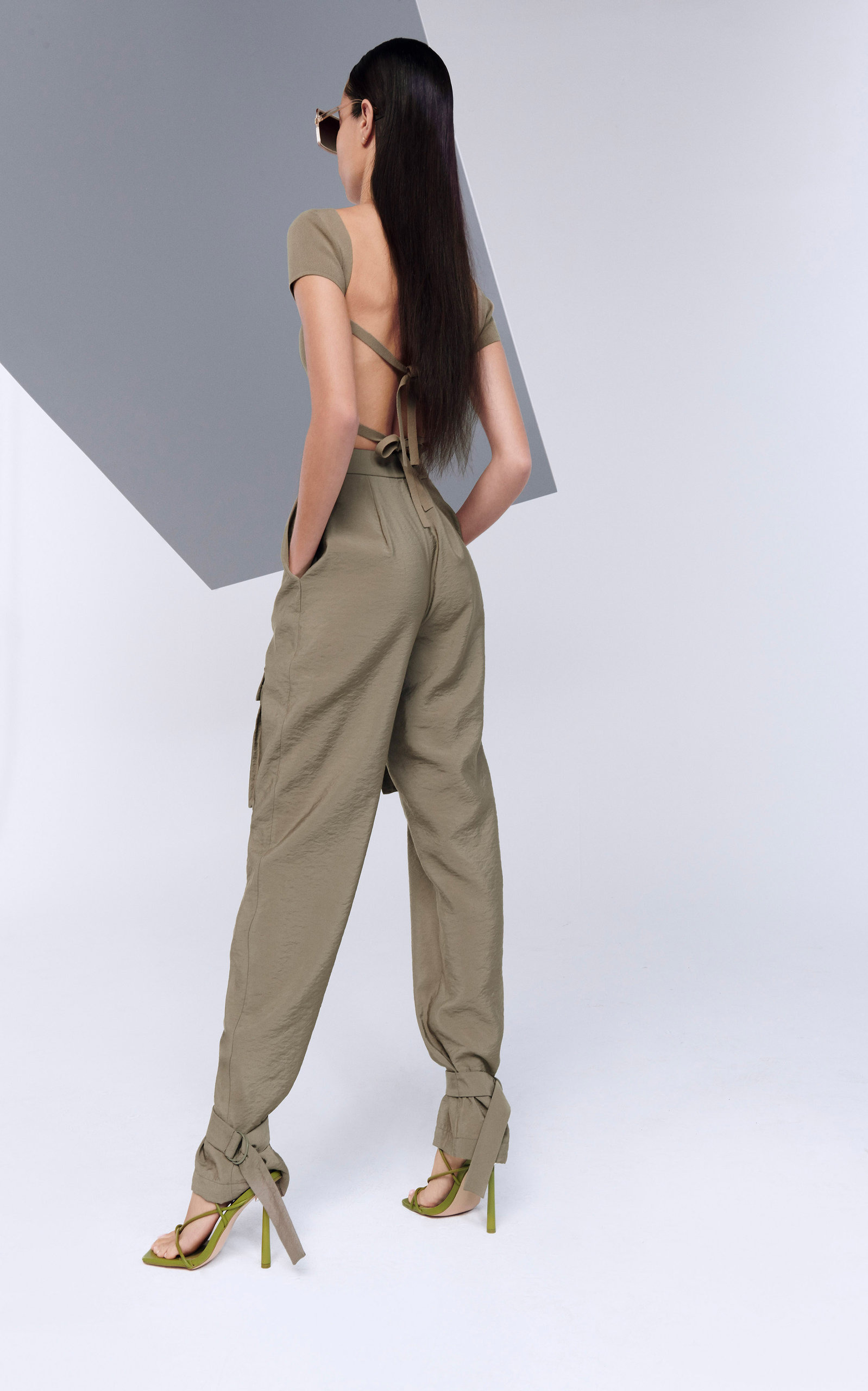 Matte Open-Back Top green - 2