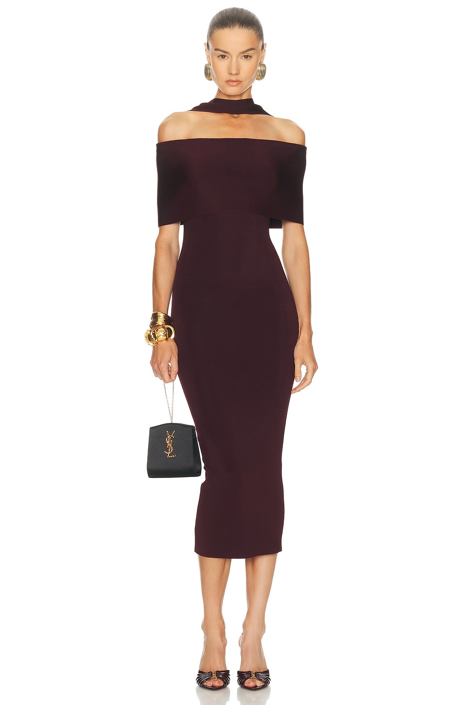 Scarf Detail Midi Dress - 1