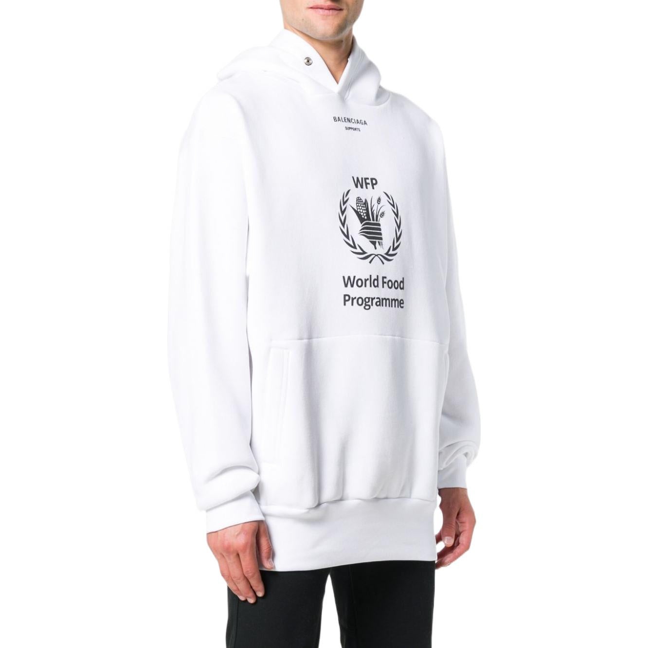 Balenciaga x World Food Programme Hoodie 'White Black' 541870TCV343307 - 4