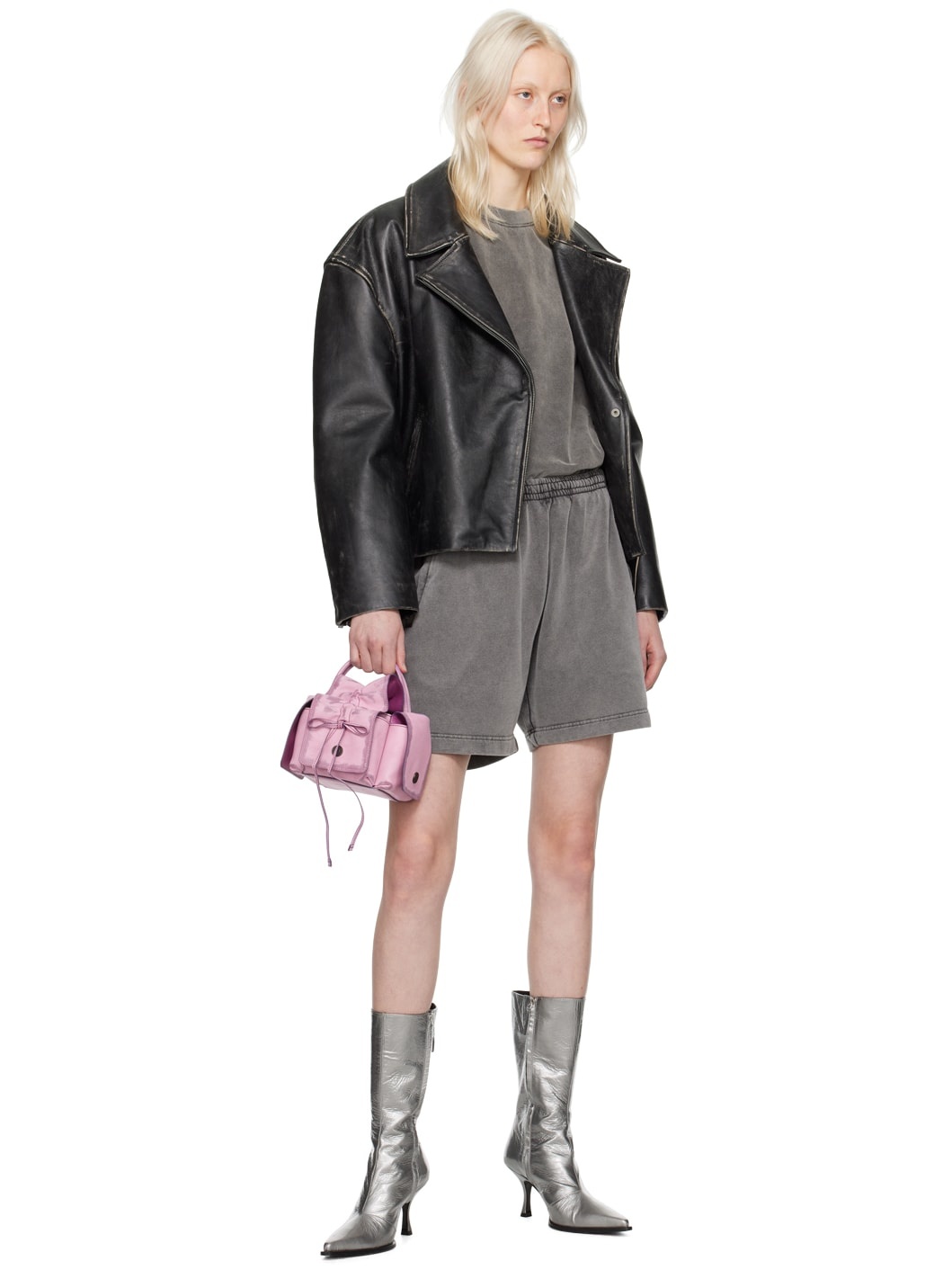 Black Padded Leather Jacket - 4