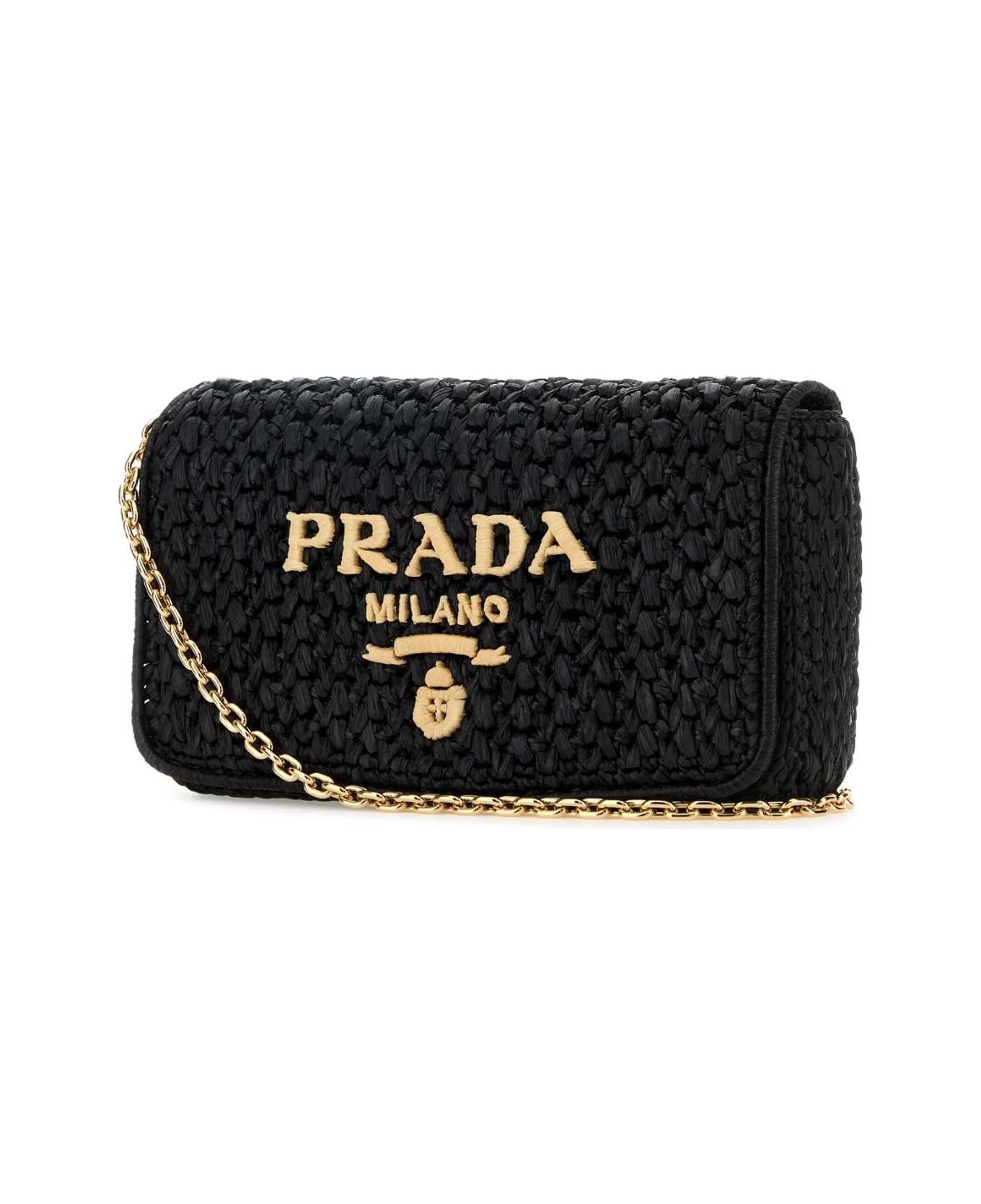 Black Raffia Crossbody Bag - 2
